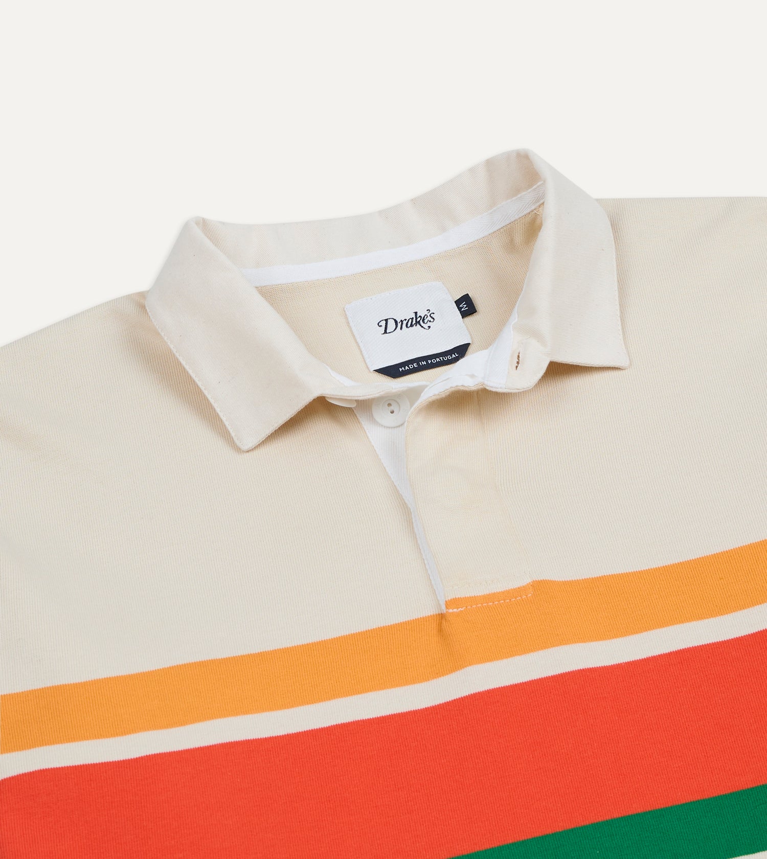 Ecru Multi Centre Stripe Cotton Rugby Shirt