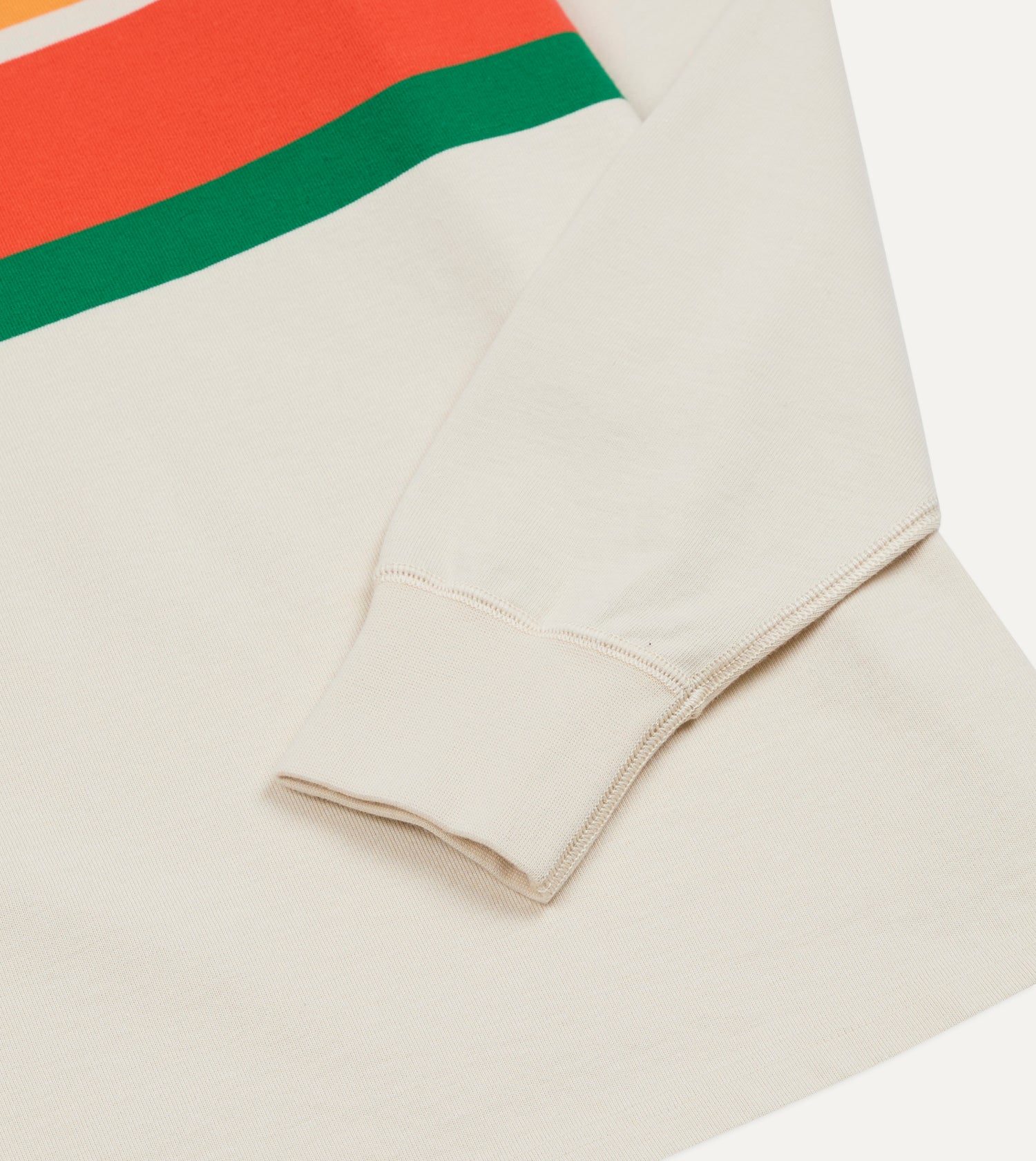 Ecru Multi Centre Stripe Cotton Rugby Shirt