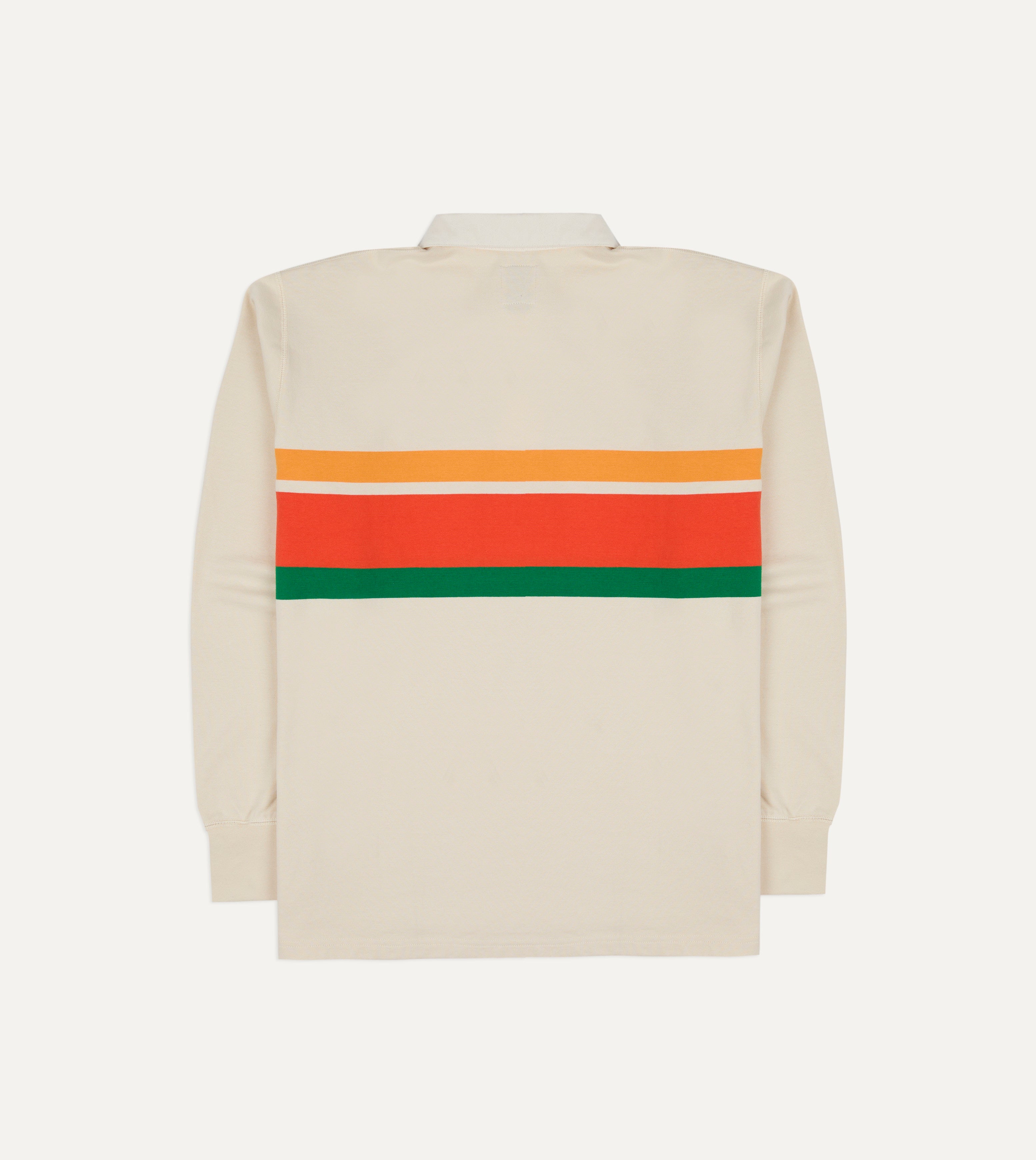 Ecru Multi Centre Stripe Cotton Rugby Shirt