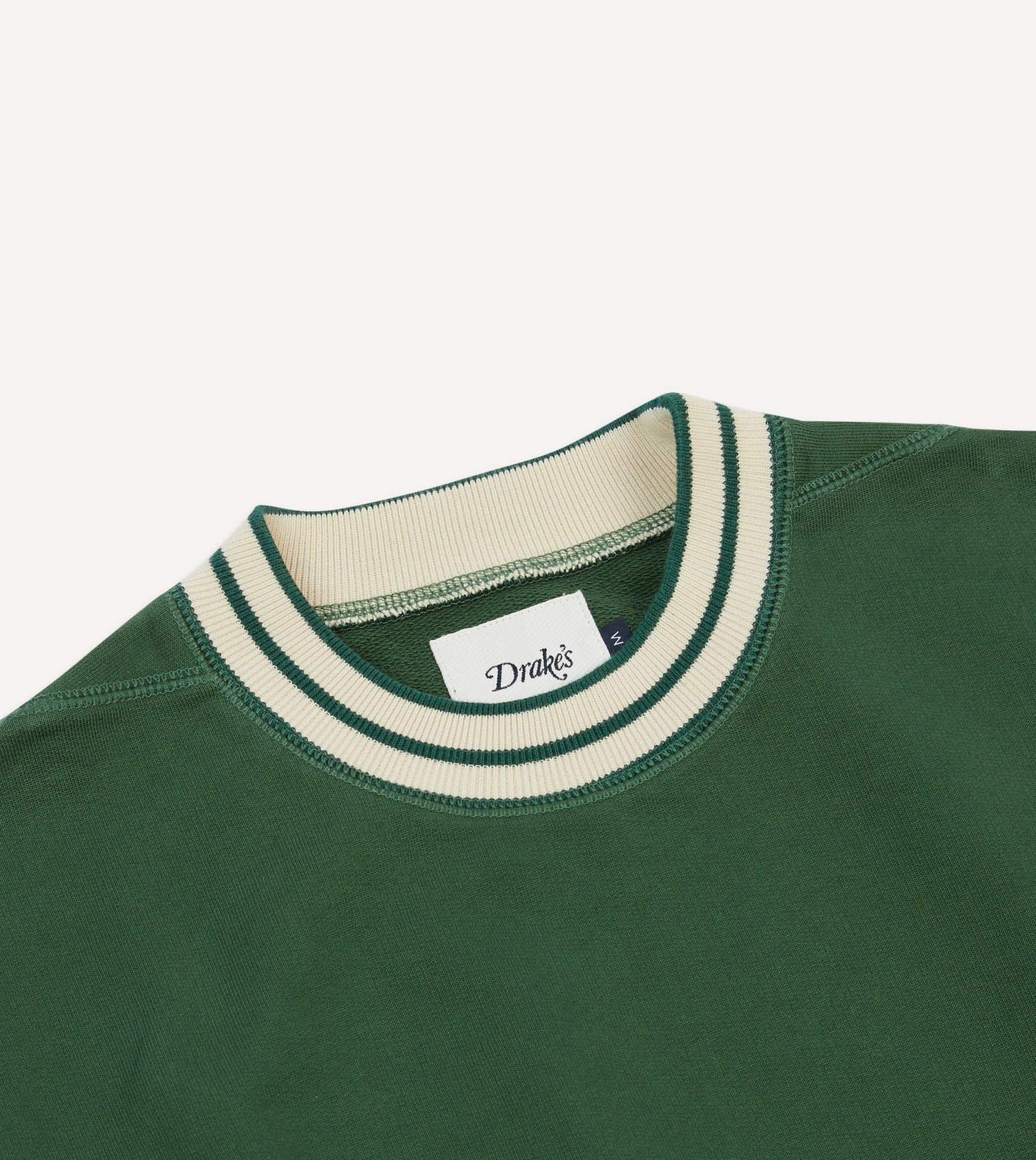 Green Striped Rib Cotton Jersey Sweatshirt