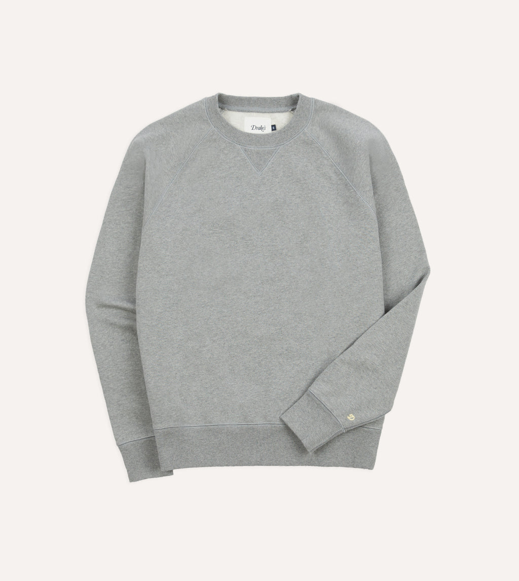 Grey Brushed Cotton Jersey Sweatshirt – Drakes US