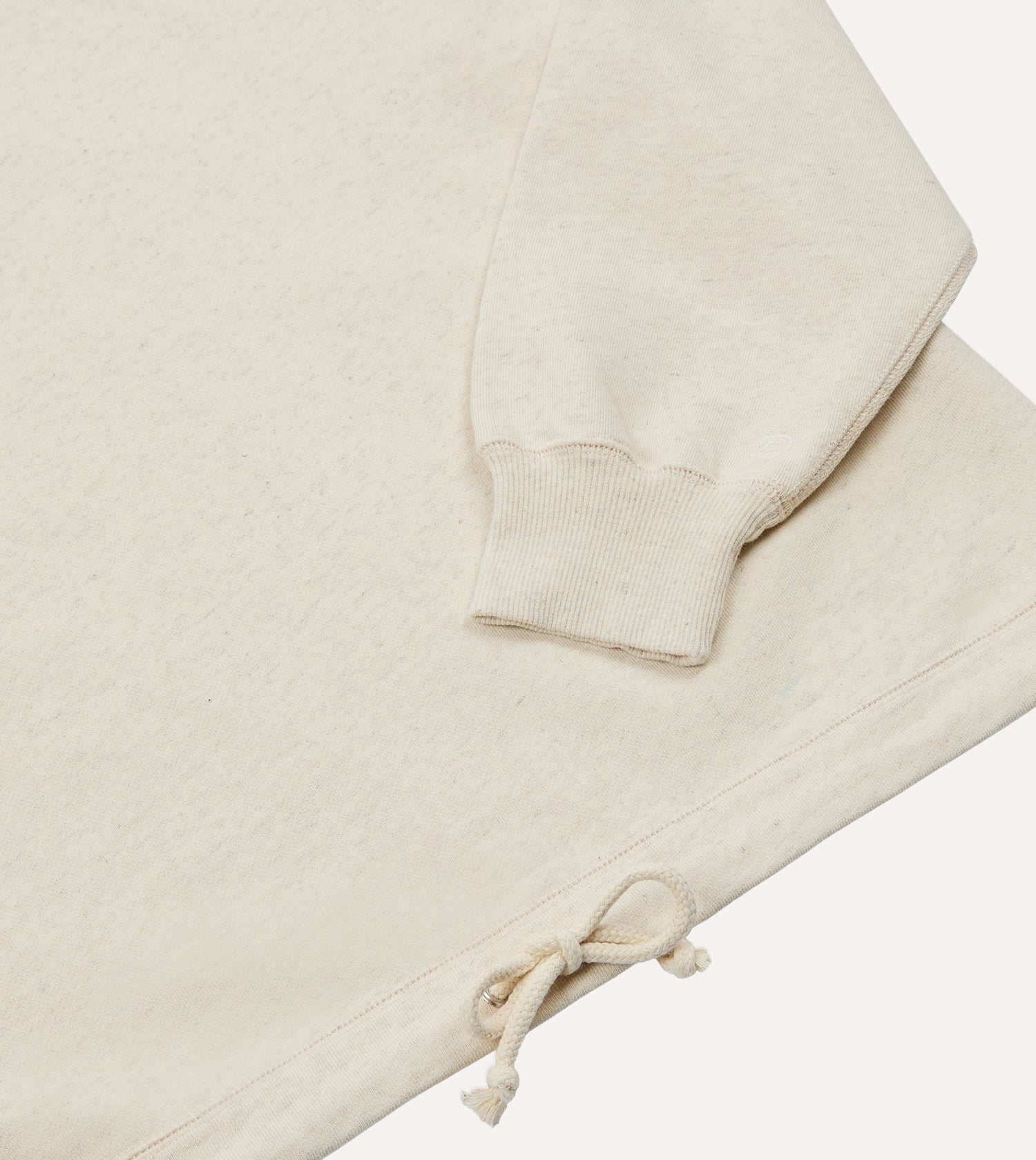 Ecru Cotton-Hemp Smock Sweatshirt