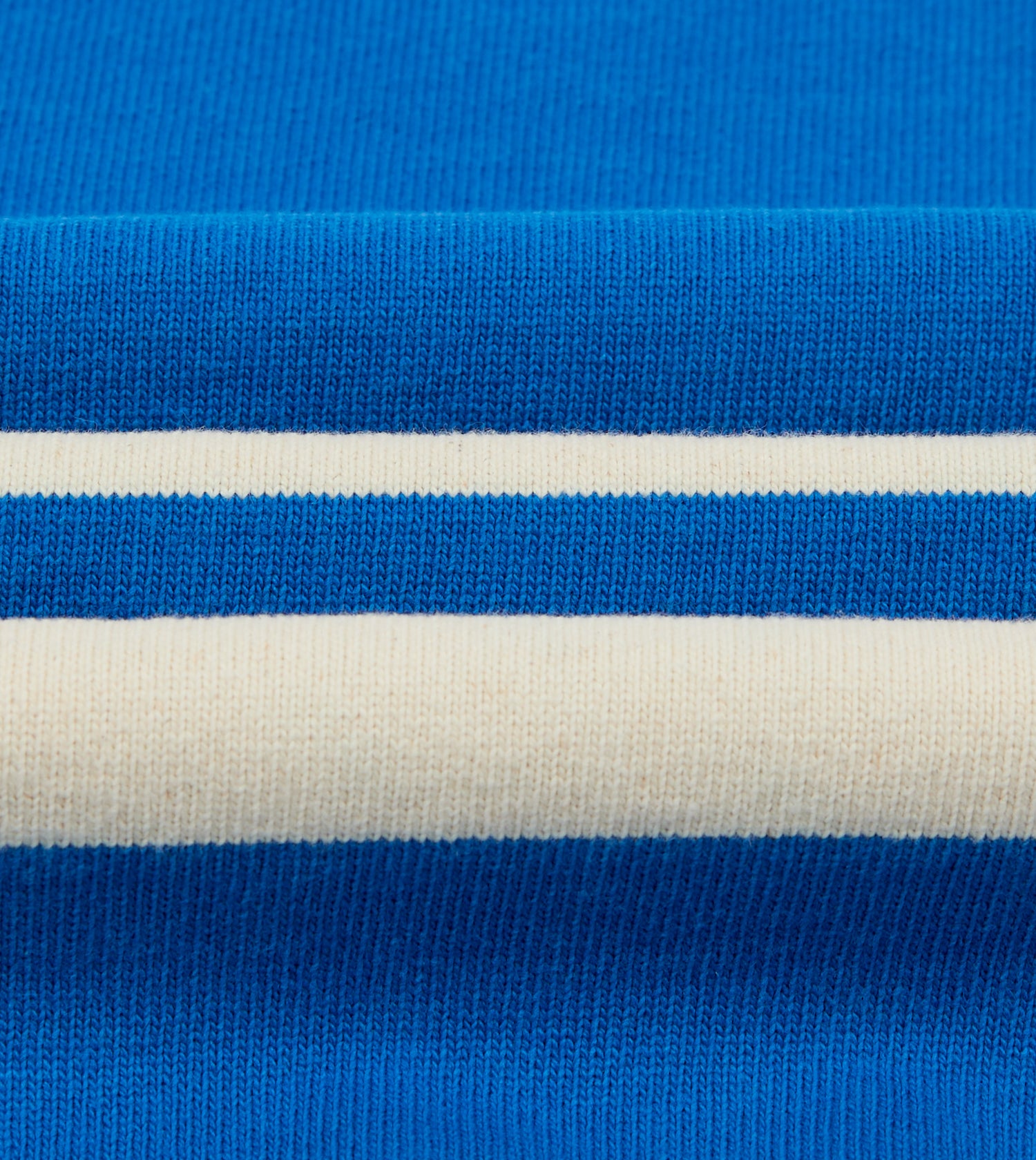 Blue and Antique White Stripe Cotton Raglan Sweatshirt