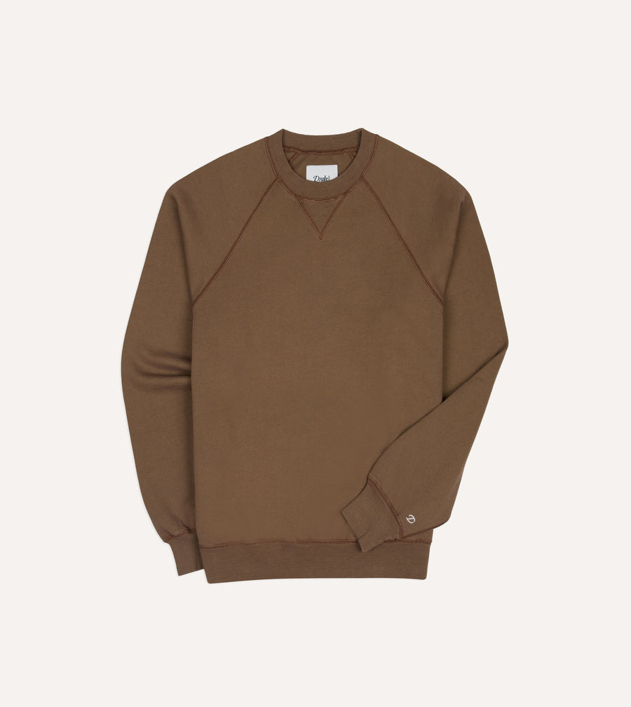 Brown Cotton-Hemp Raglan Sweatshirt