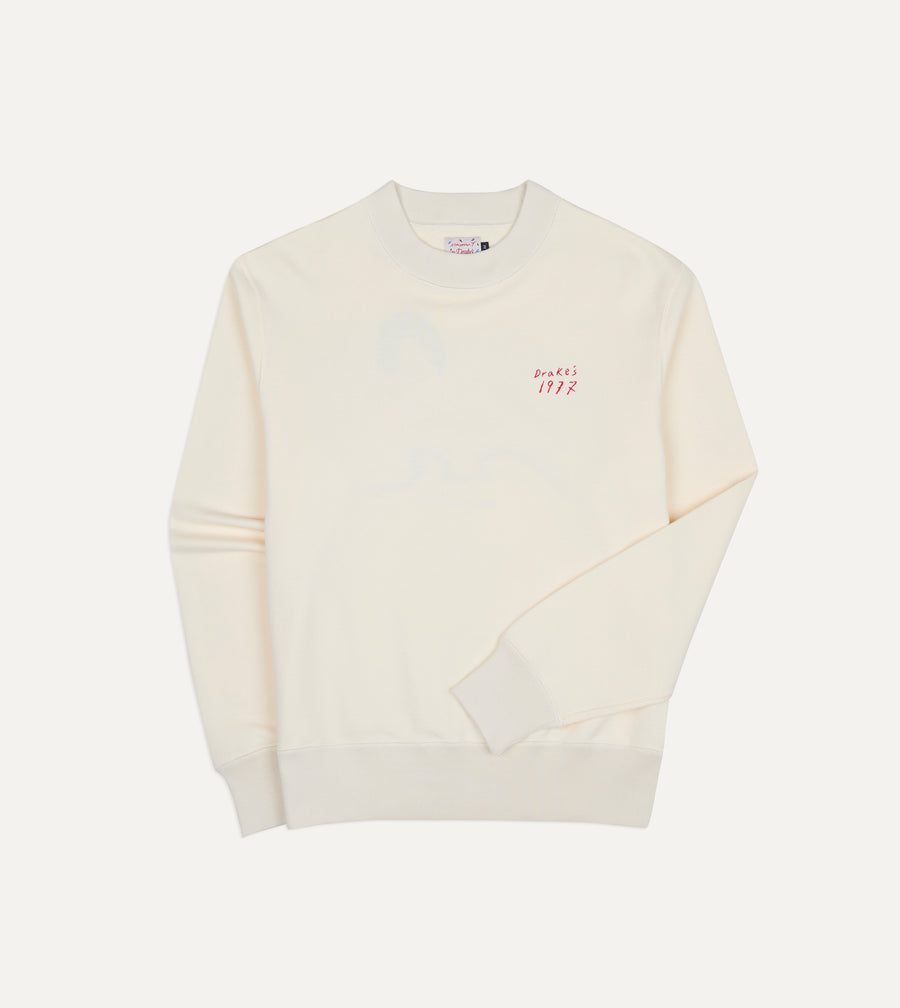Mayumi Y. for Drake’s Embroidered Cotton Sweatshirt