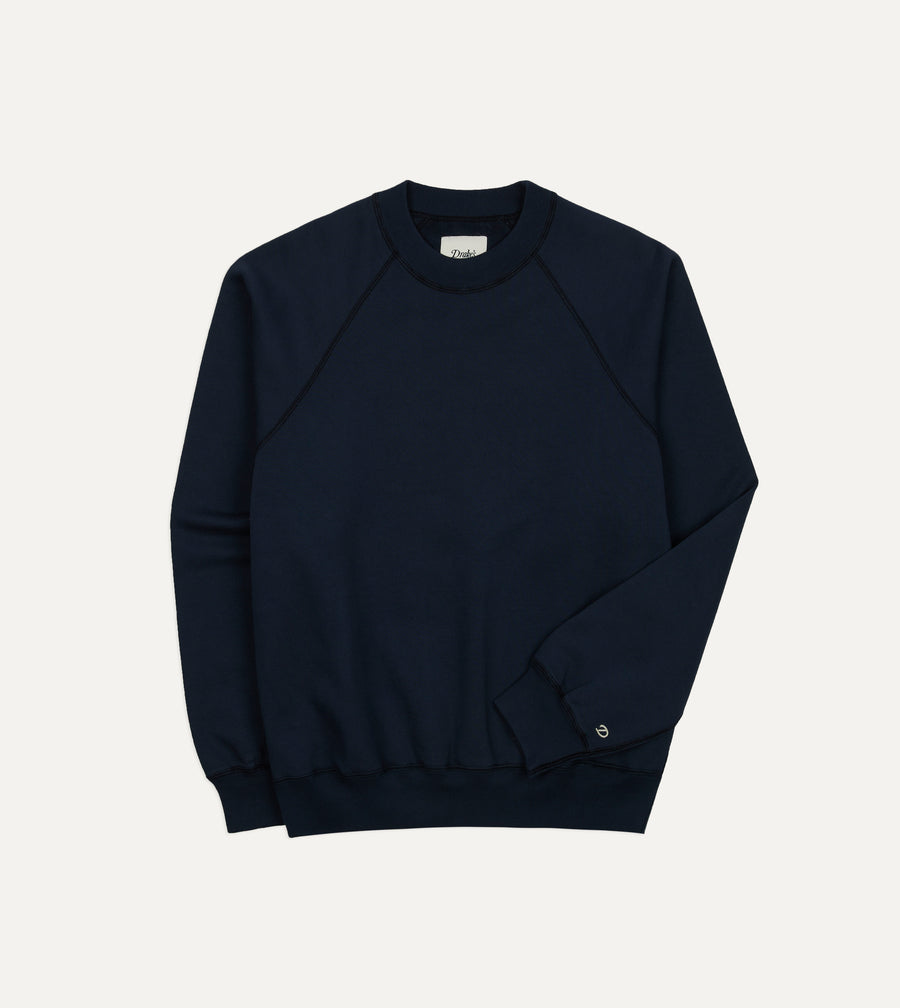 Navy Cotton Raglan Sweatshirt