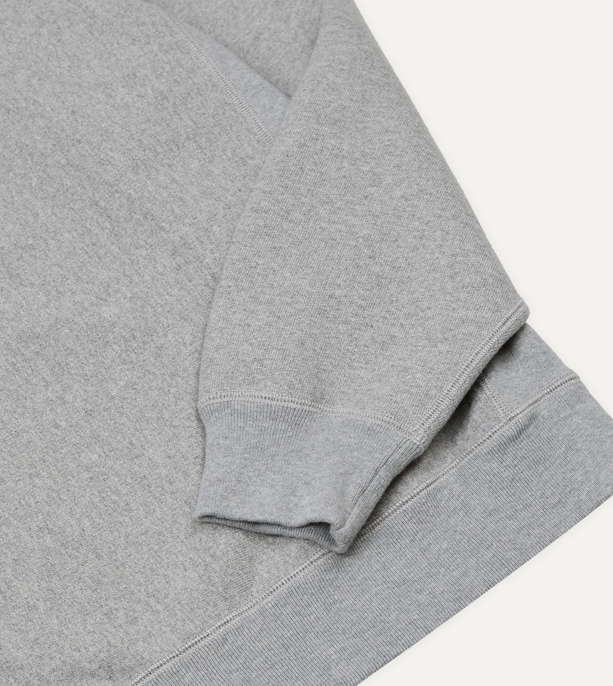 Grey Melange Cotton Reverse Weave Sweatshirt