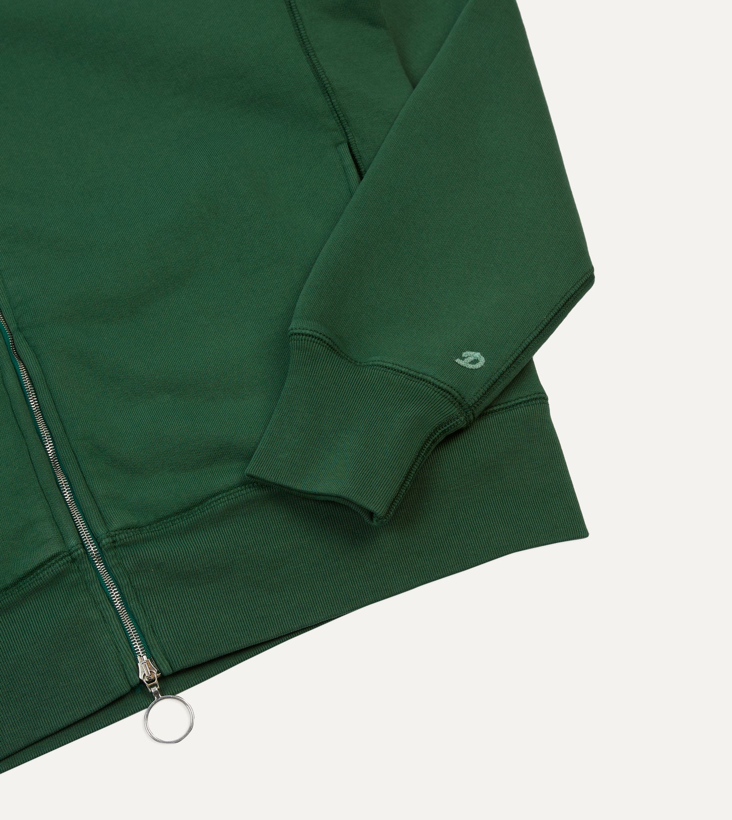 Green Cotton Zip-Through Sweatshirt