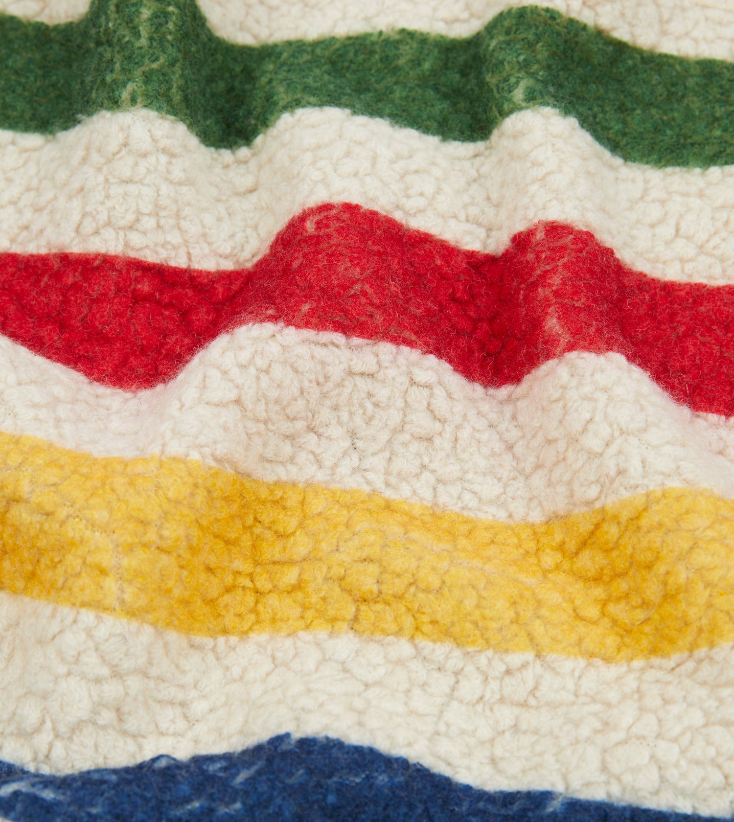 Ecru Stripe Boucle Wool Zip Fleece Vest