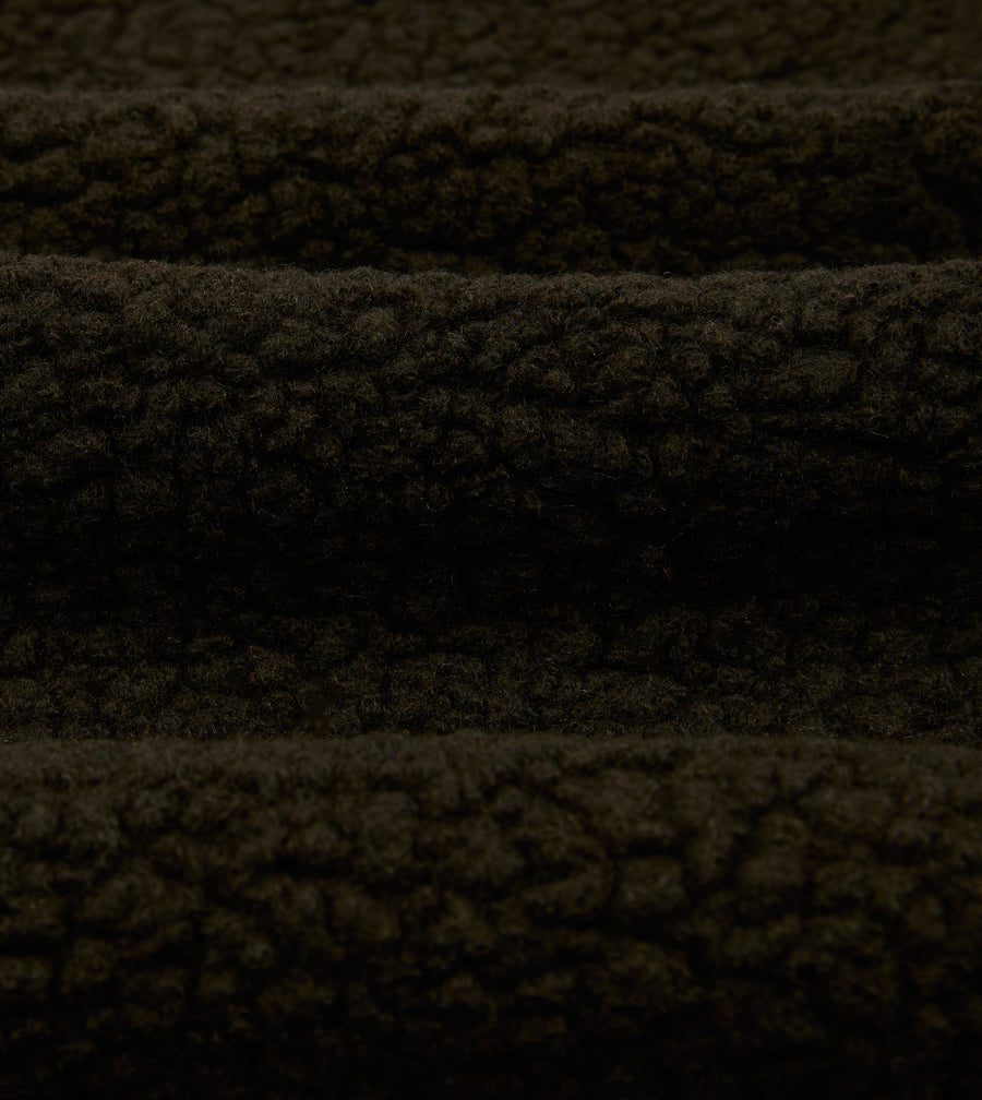 Drake's by A. Levine Boucle Wool Half-Zip Fleece Jacket