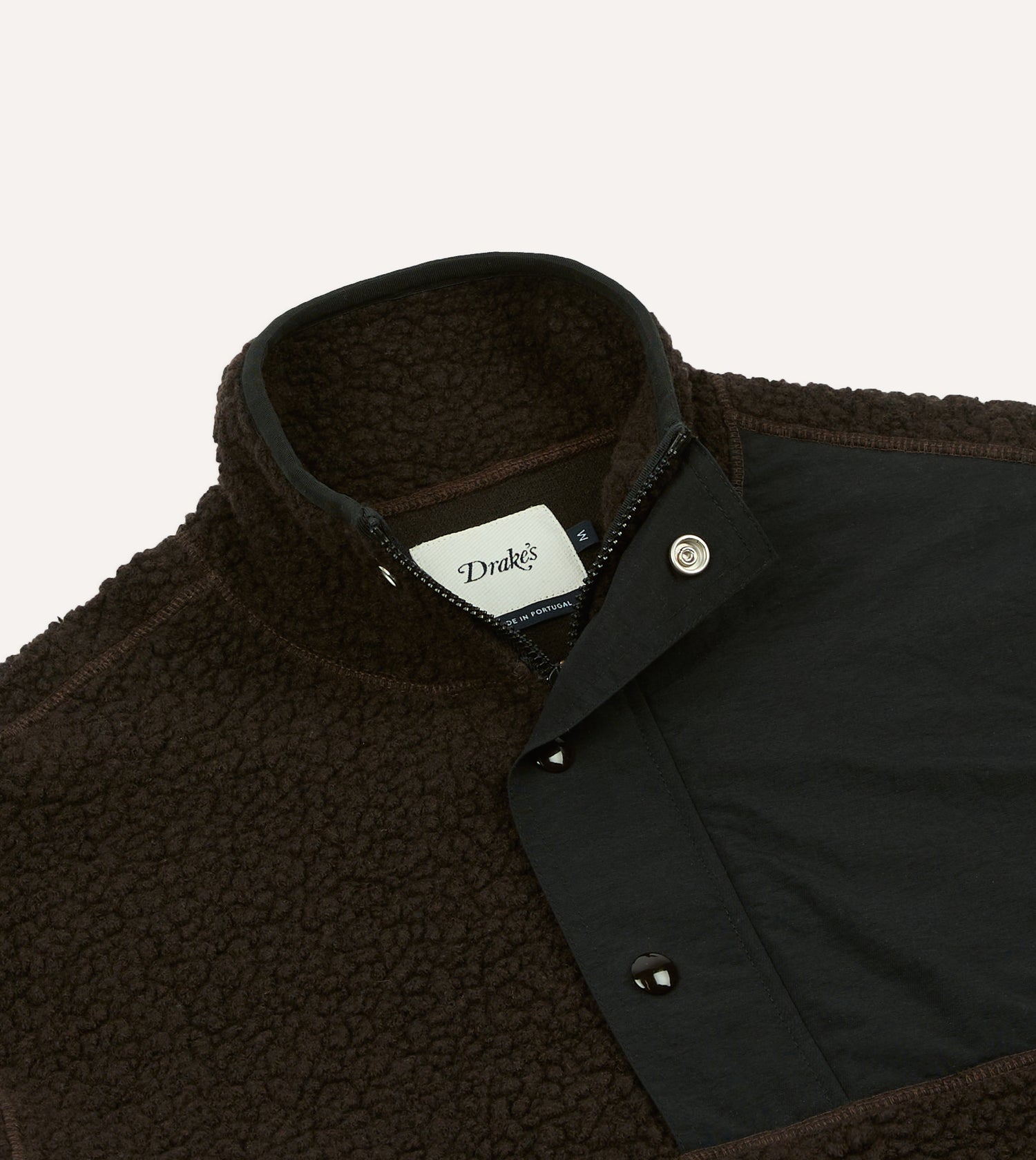 Drake's by A. Levine Boucle Wool Half-Zip Fleece Jacket