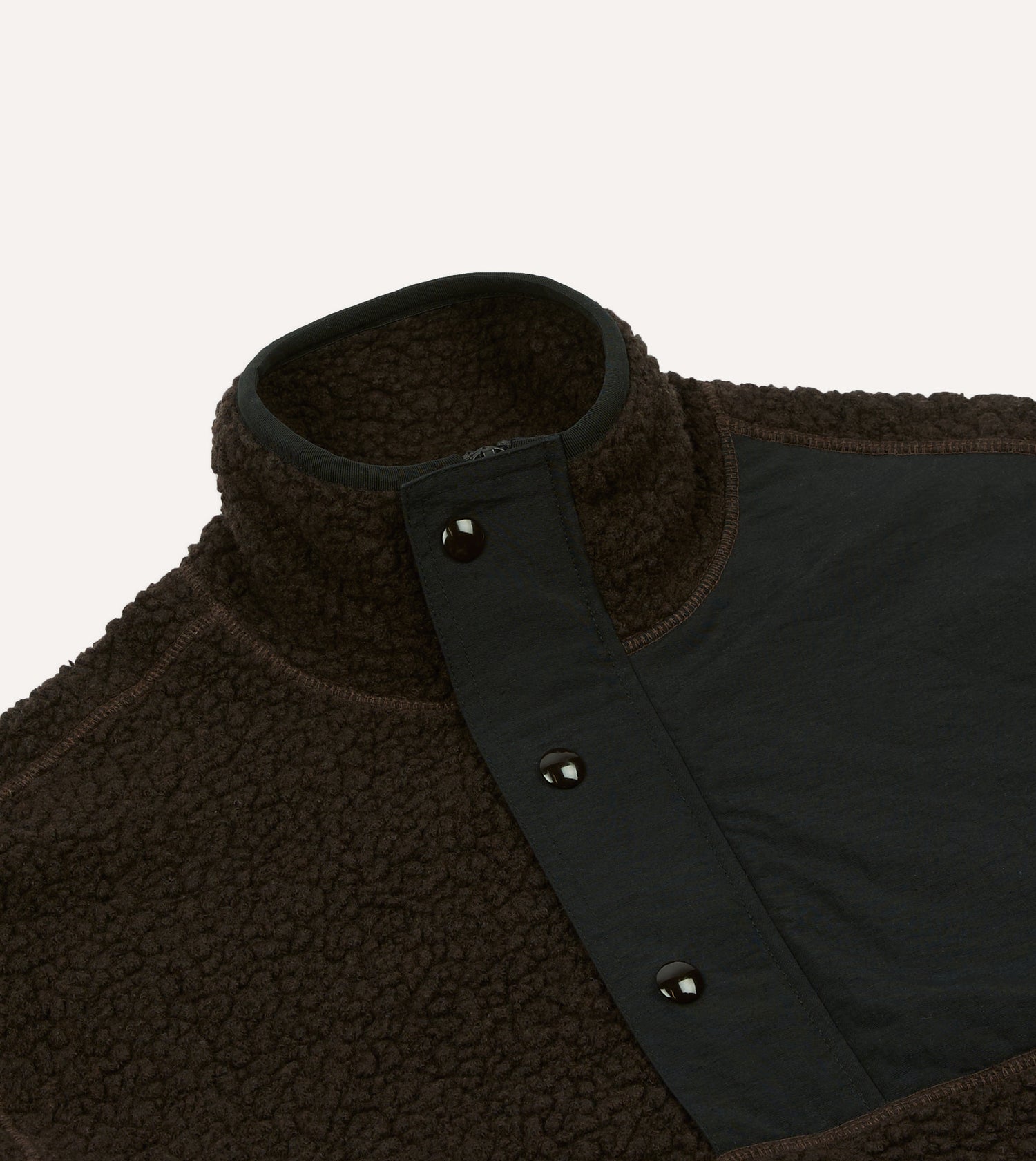 Drake's by A. Levine Boucle Wool Half-Zip Fleece Jacket