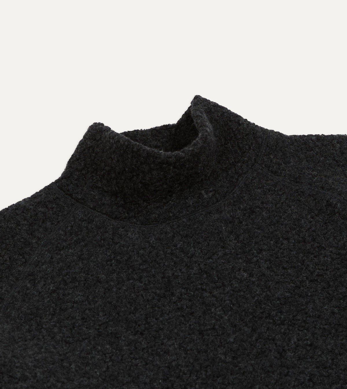 Charcoal Boucle Wool Pullover Fleece