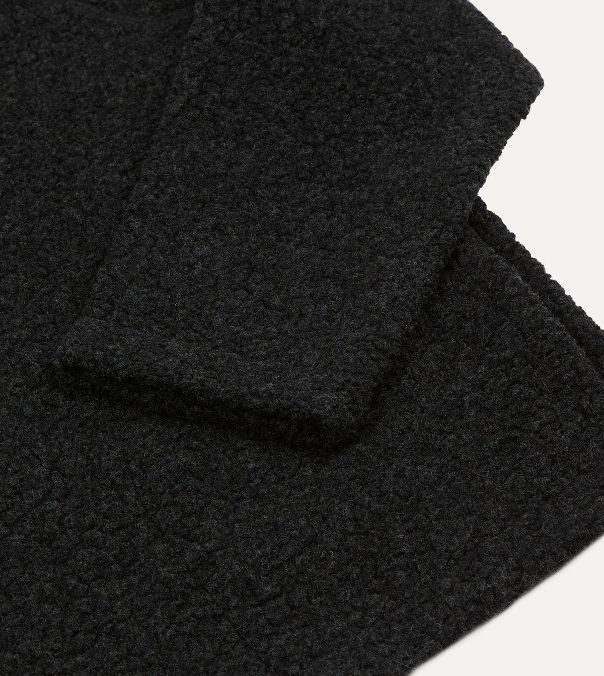 Charcoal Boucle Wool Pullover Fleece