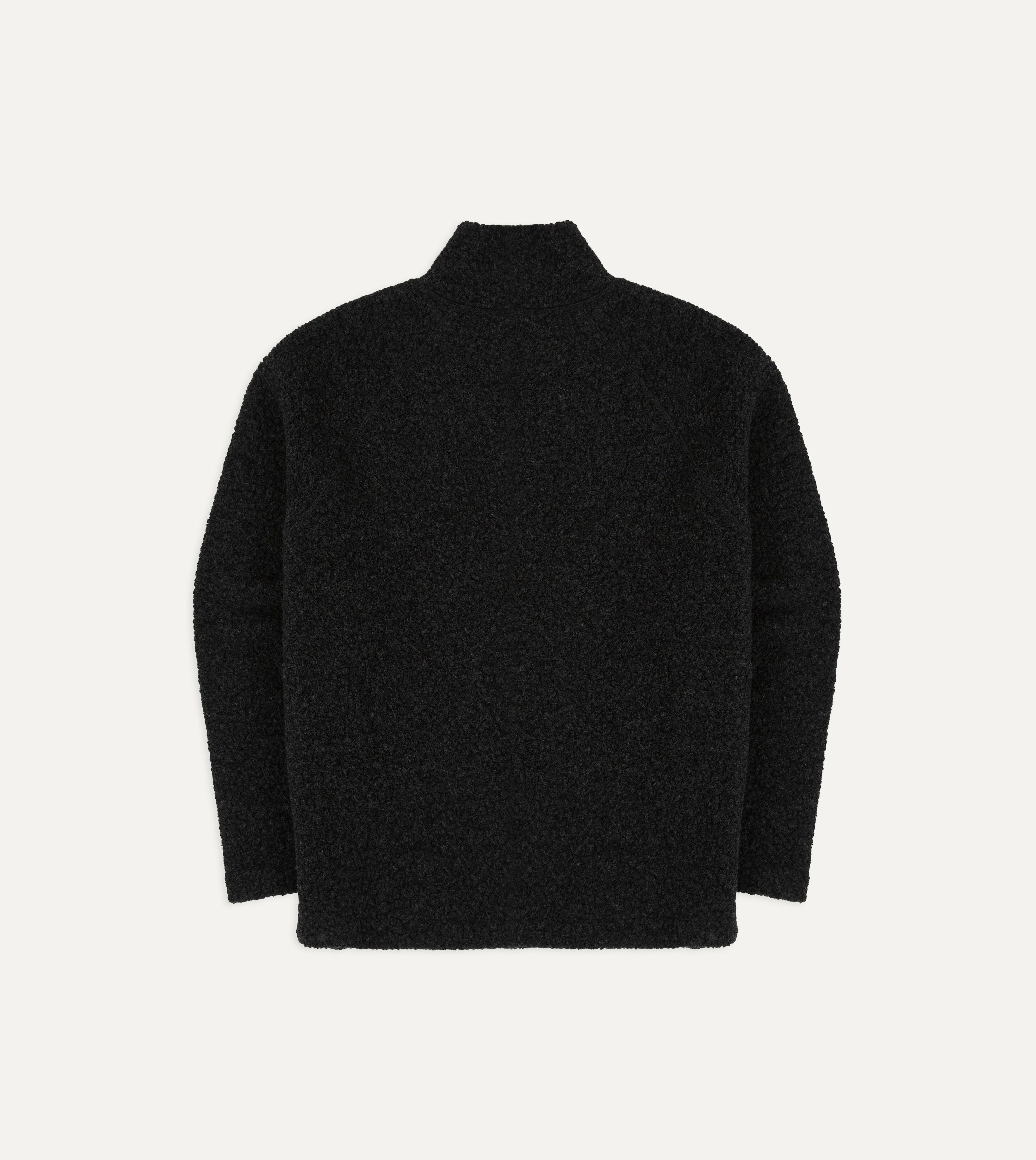 y2k ““crash“4XO”ペンキ“黒boro sweat Charcoal Boucle Wool Pullover Fleece – Drakes US