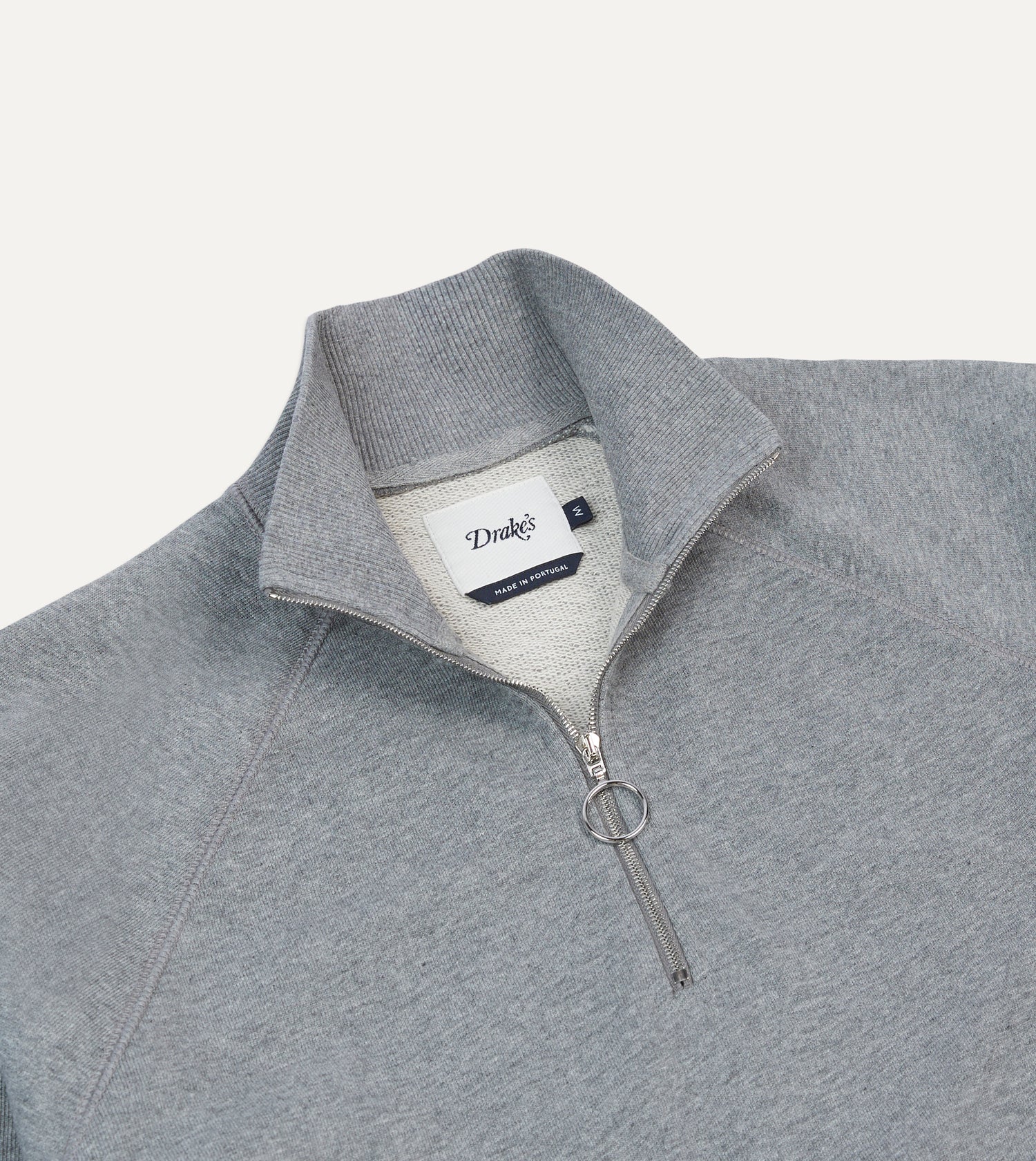 Grey Cotton Quarter Zip Sweatshirt