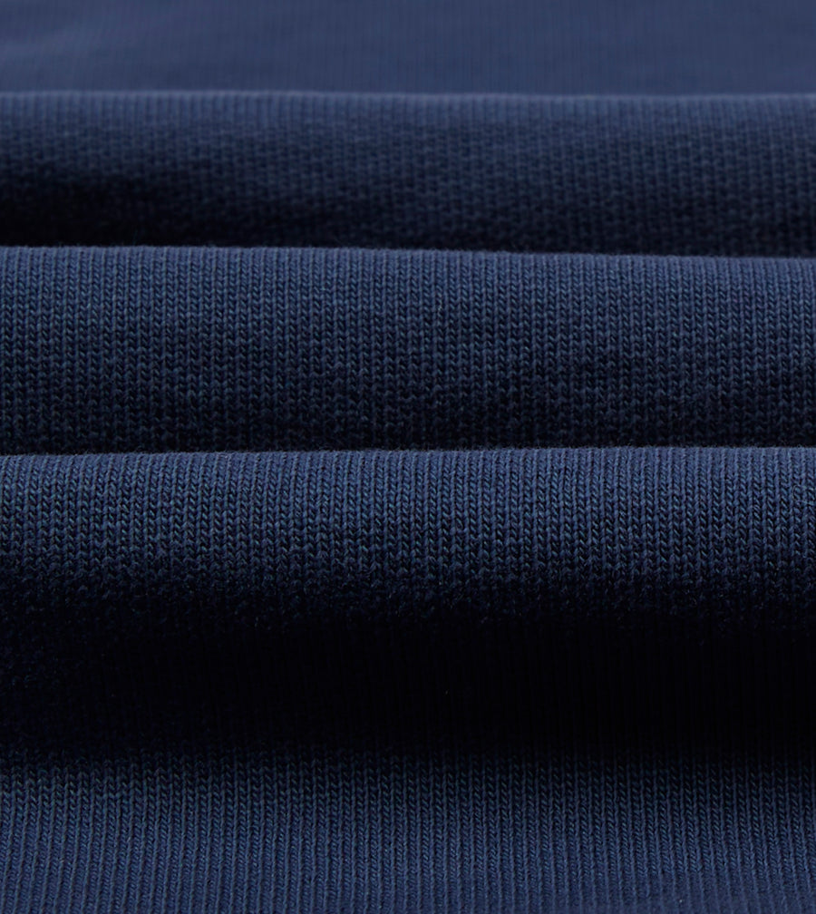 Navy Cotton Quarter Zip Sweatshirt