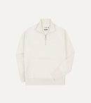 Ecru Cotton Quarter Zip Sweatshirt