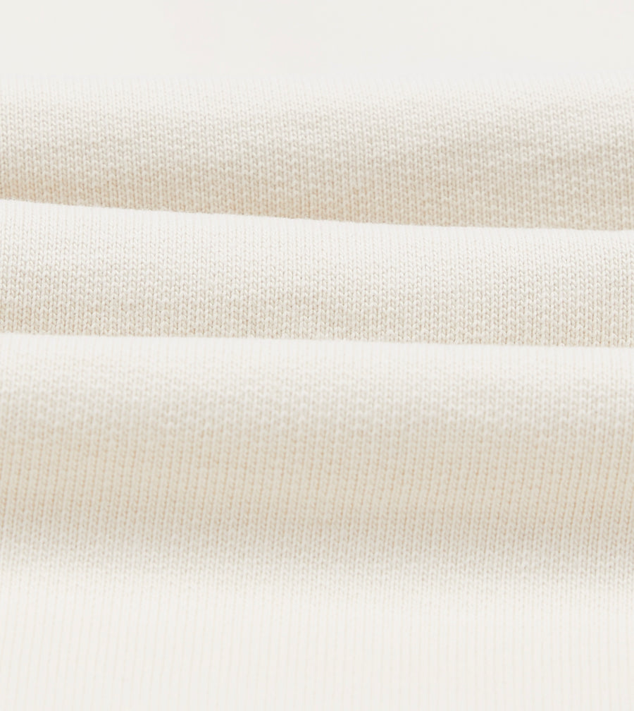 Ecru Cotton Quarter Zip Sweatshirt