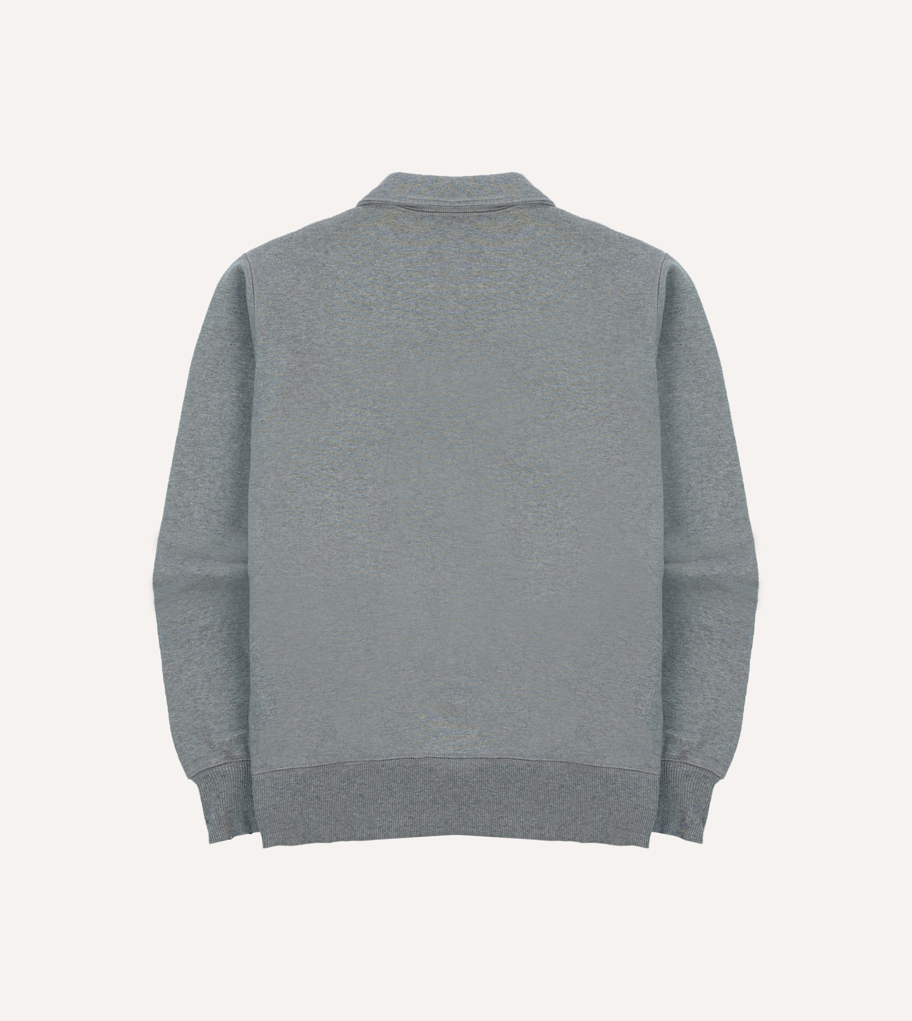 Grey Cotton Quarter Zip Collared Sweatshirt