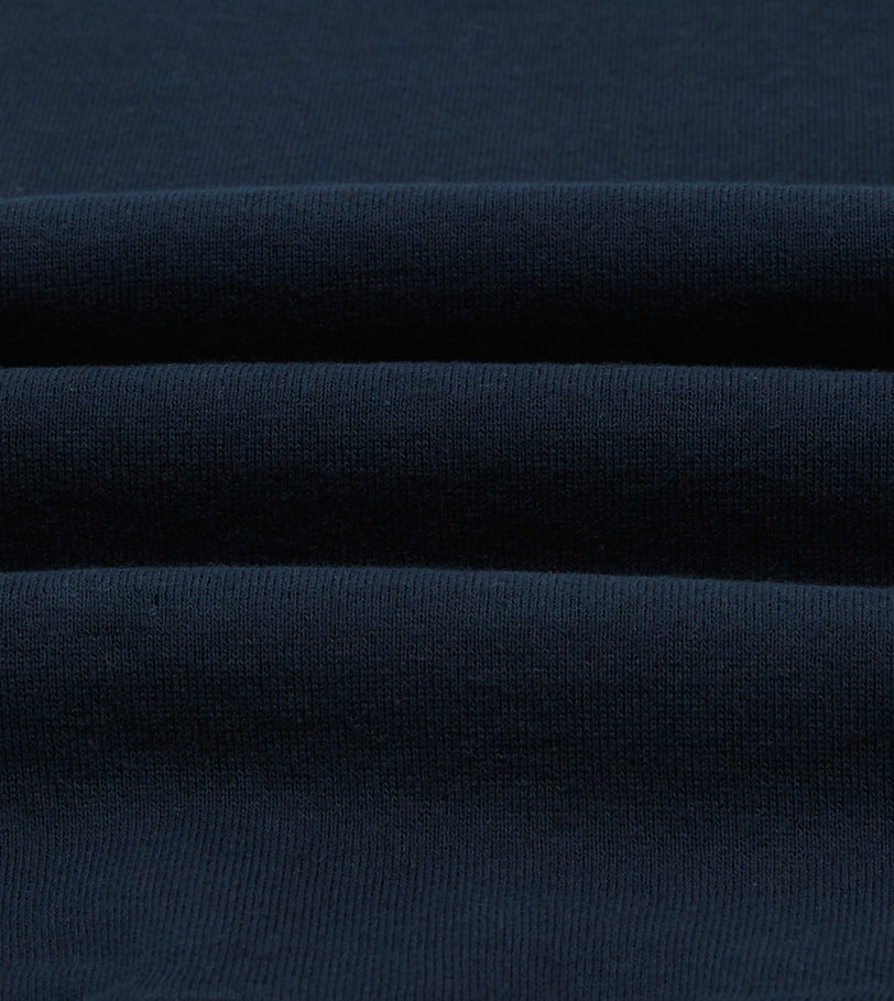 Navy Cotton Half-Zip Collared Sweatshirt