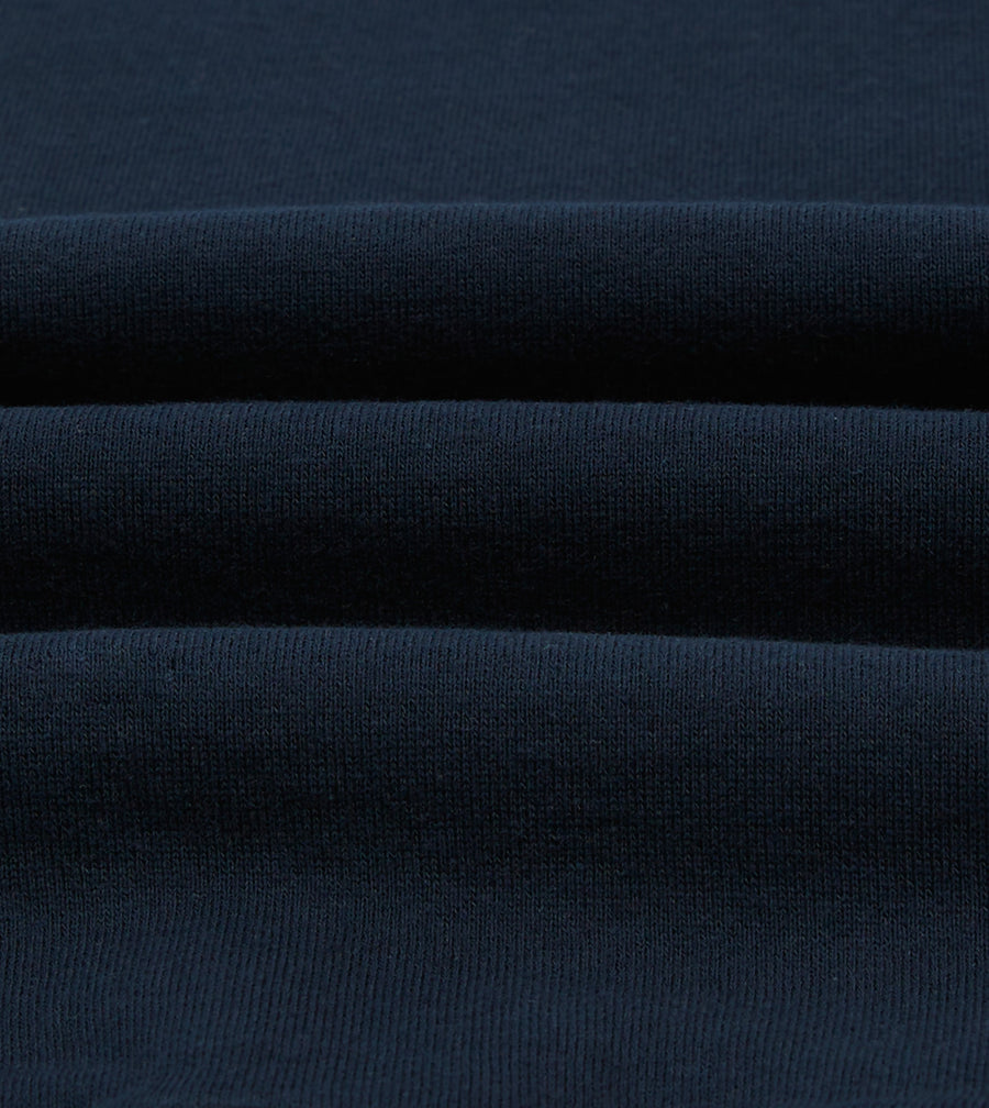 Navy Cotton Half-Zip Collared Sweatshirt