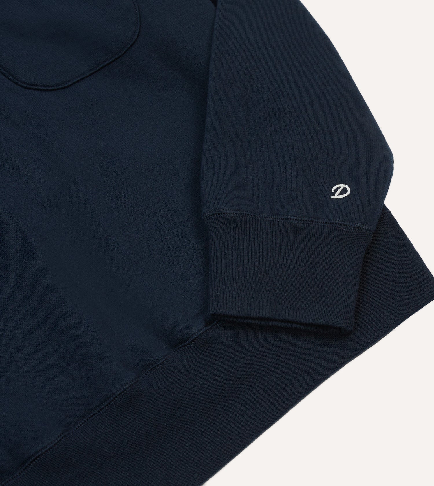 Navy Cotton Half-Zip Collared Sweatshirt