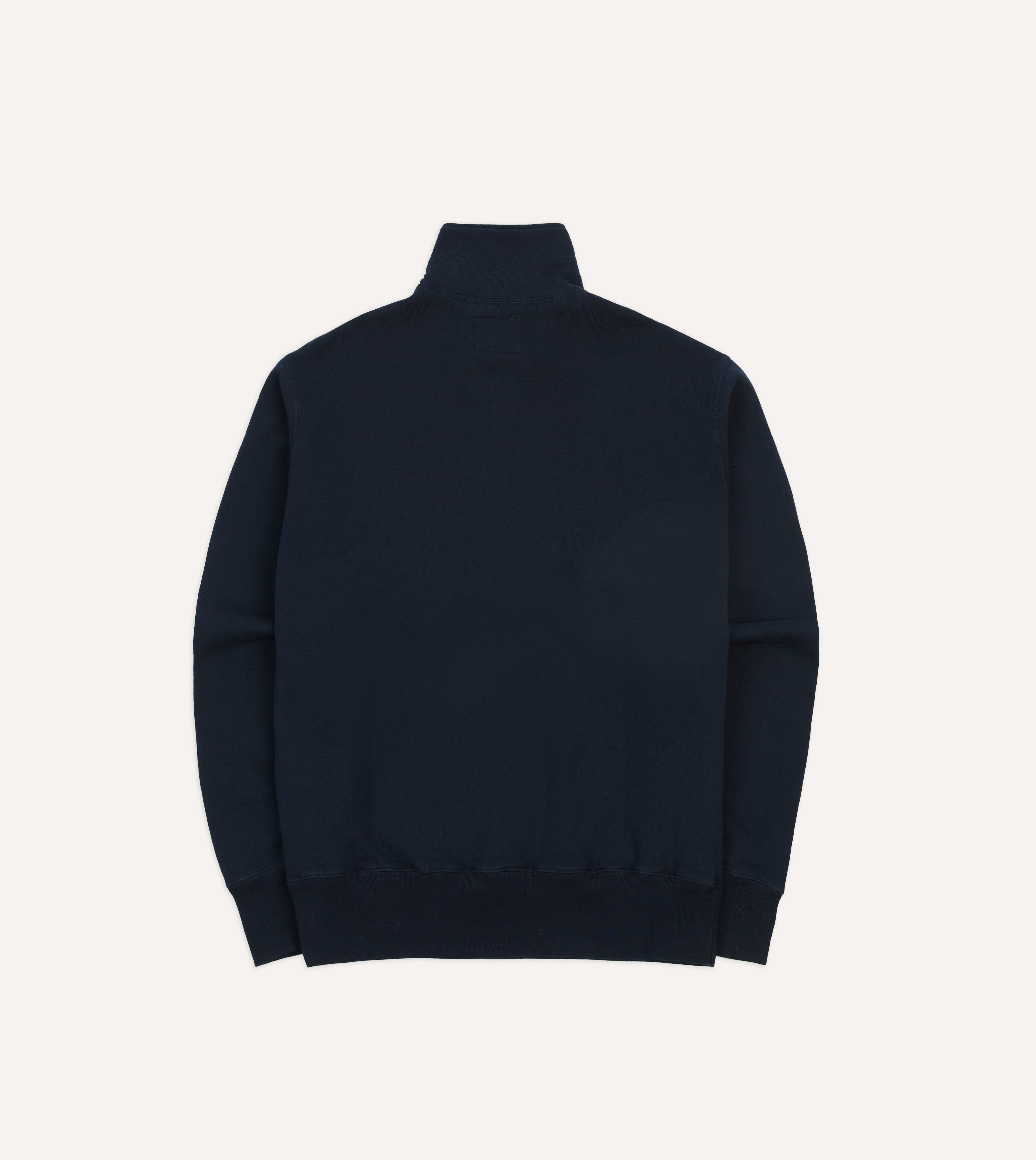 Navy Cotton Half-Zip Collared Sweatshirt