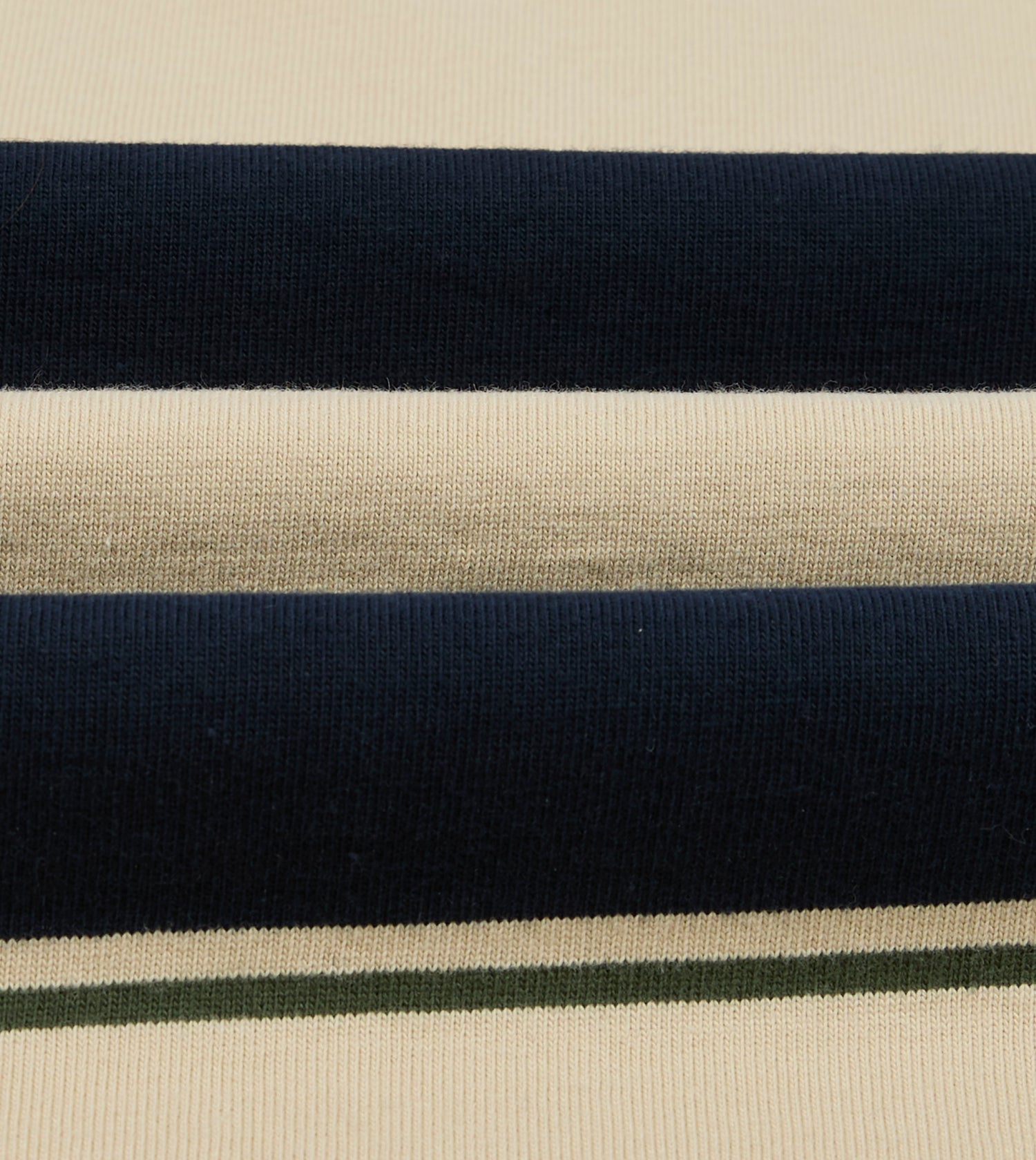 Drake's by A. Levine Navy Stripe Cotton Quarter Zip Rugby Shirt