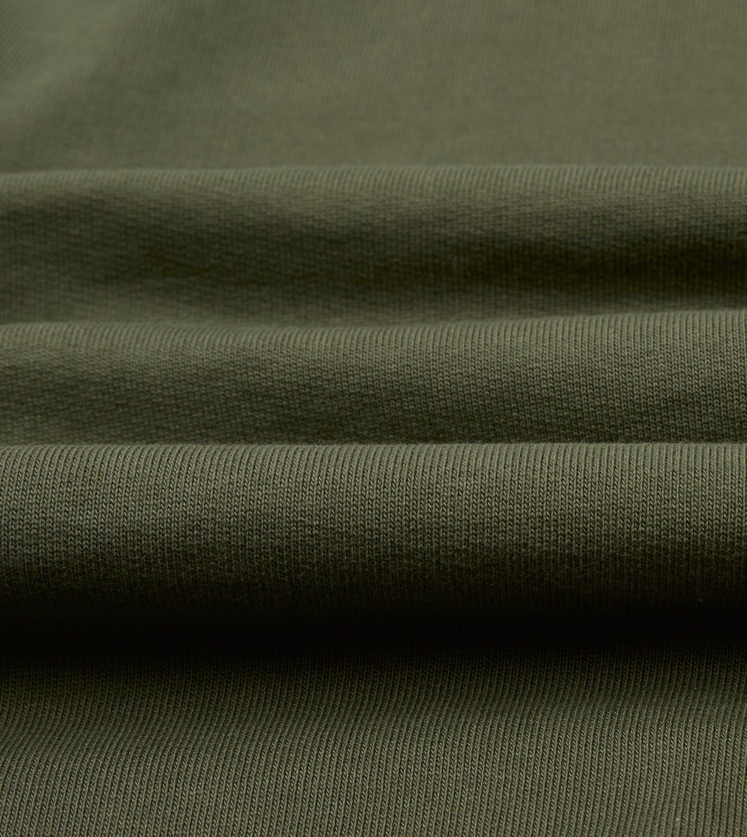Khaki Green Cotton Quarter Zip Collared Sweatshirt
