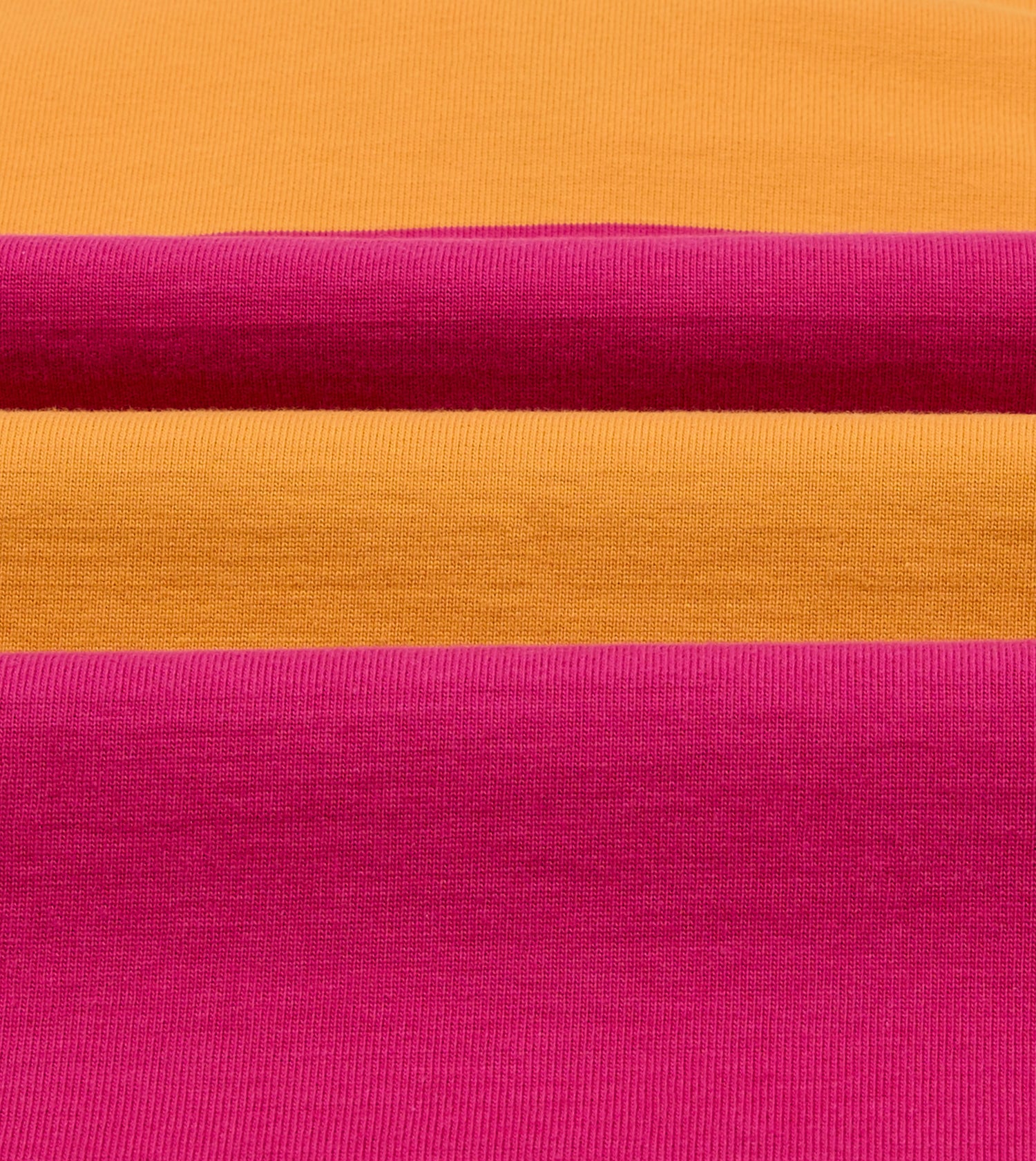 Pink and Orange Block Stripe Cotton Quarter Zip Rugby Shirt