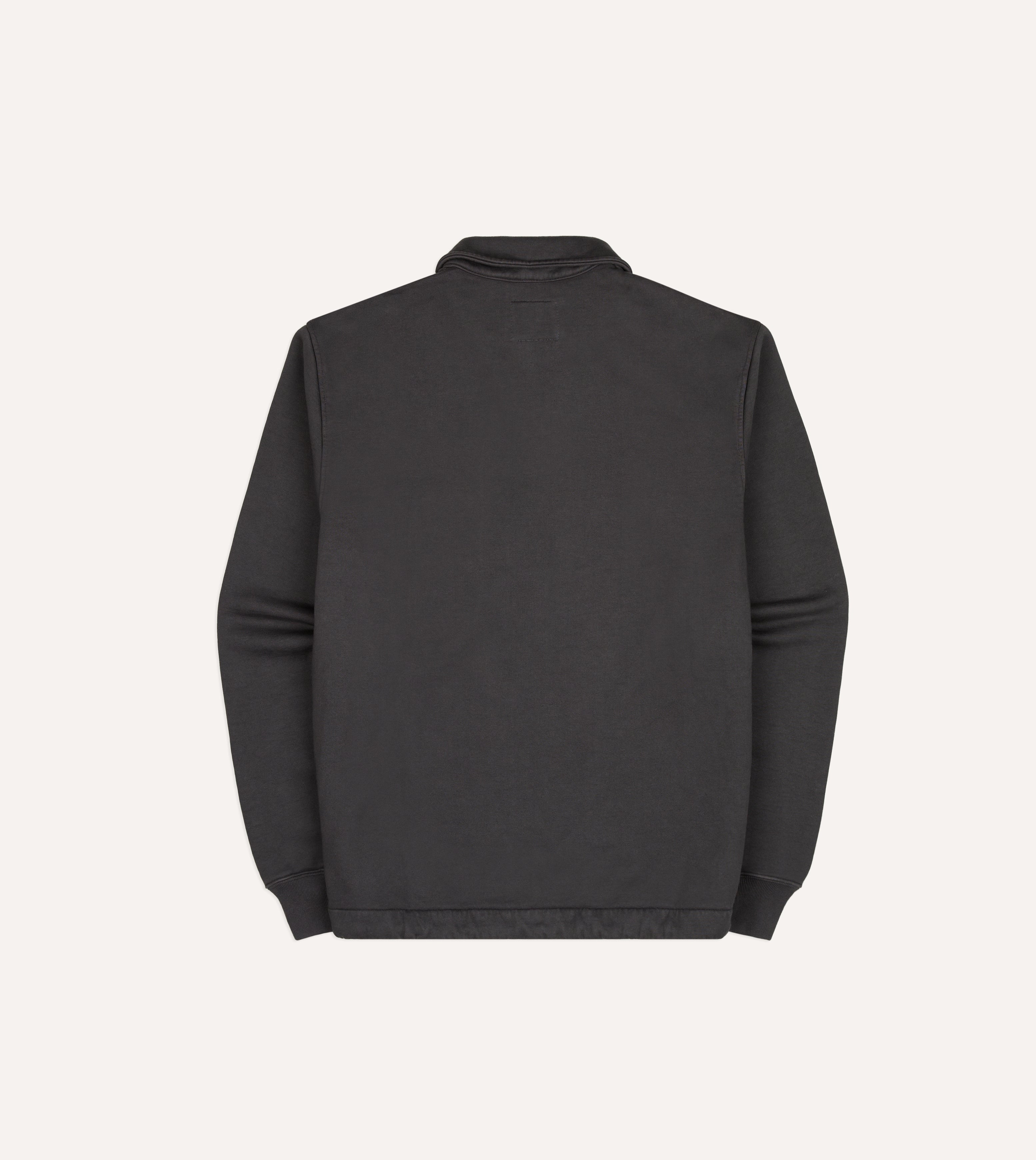 Grey Cotton Quarter Zip Collared Drawstring Sweatshirt
