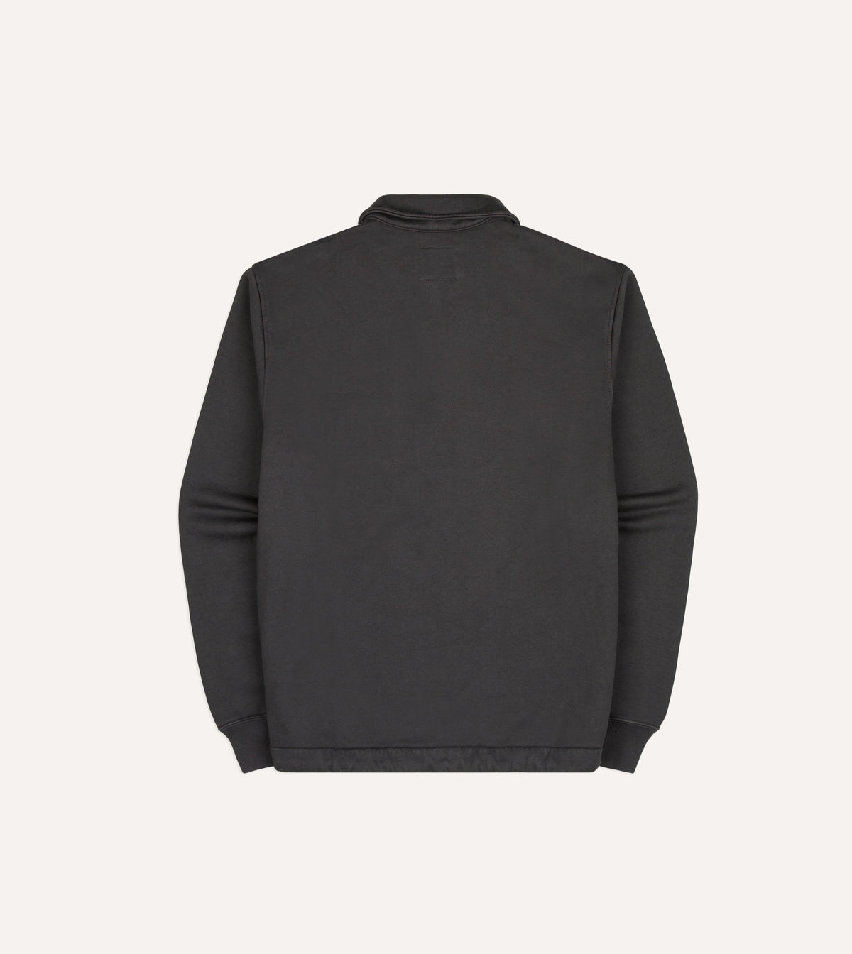 Grey Cotton Quarter Zip Collared Drawstring Sweatshirt