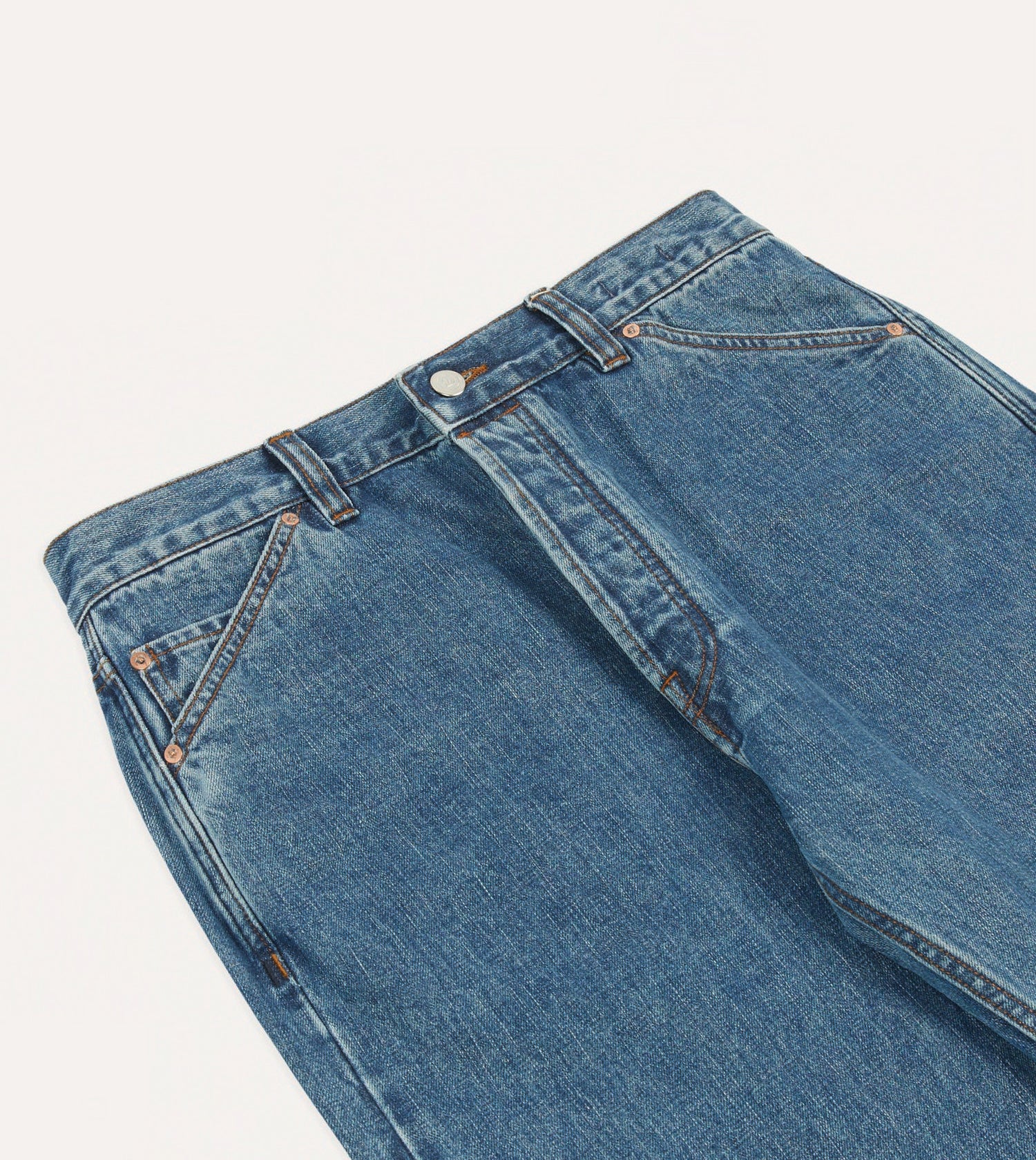 Bleach Wash 14.2oz Japanese Selvedge Denim Five-Pocket Jeans