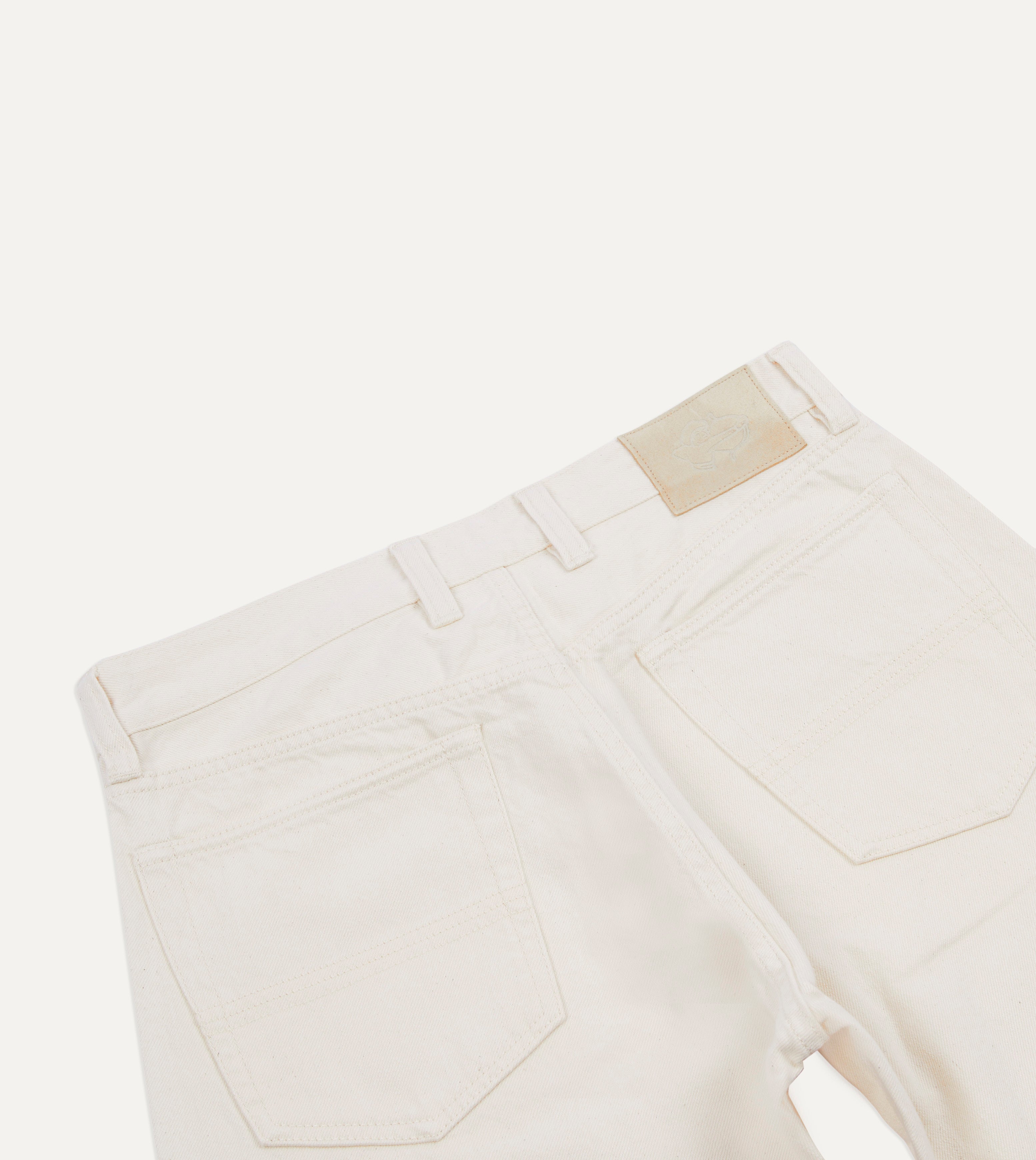 Ecru 12.7oz Selvedge Denim Tonal Stitch Five-Pocket Jeans – Drakes US