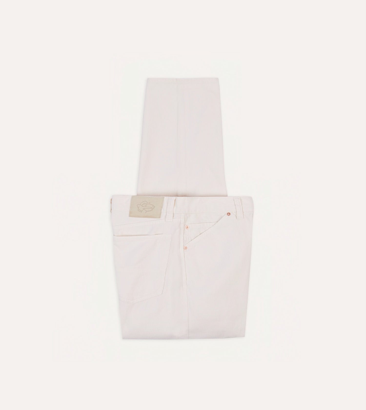 Ecru Japanese Selvedge Needlecord Five-Pocket Trousers