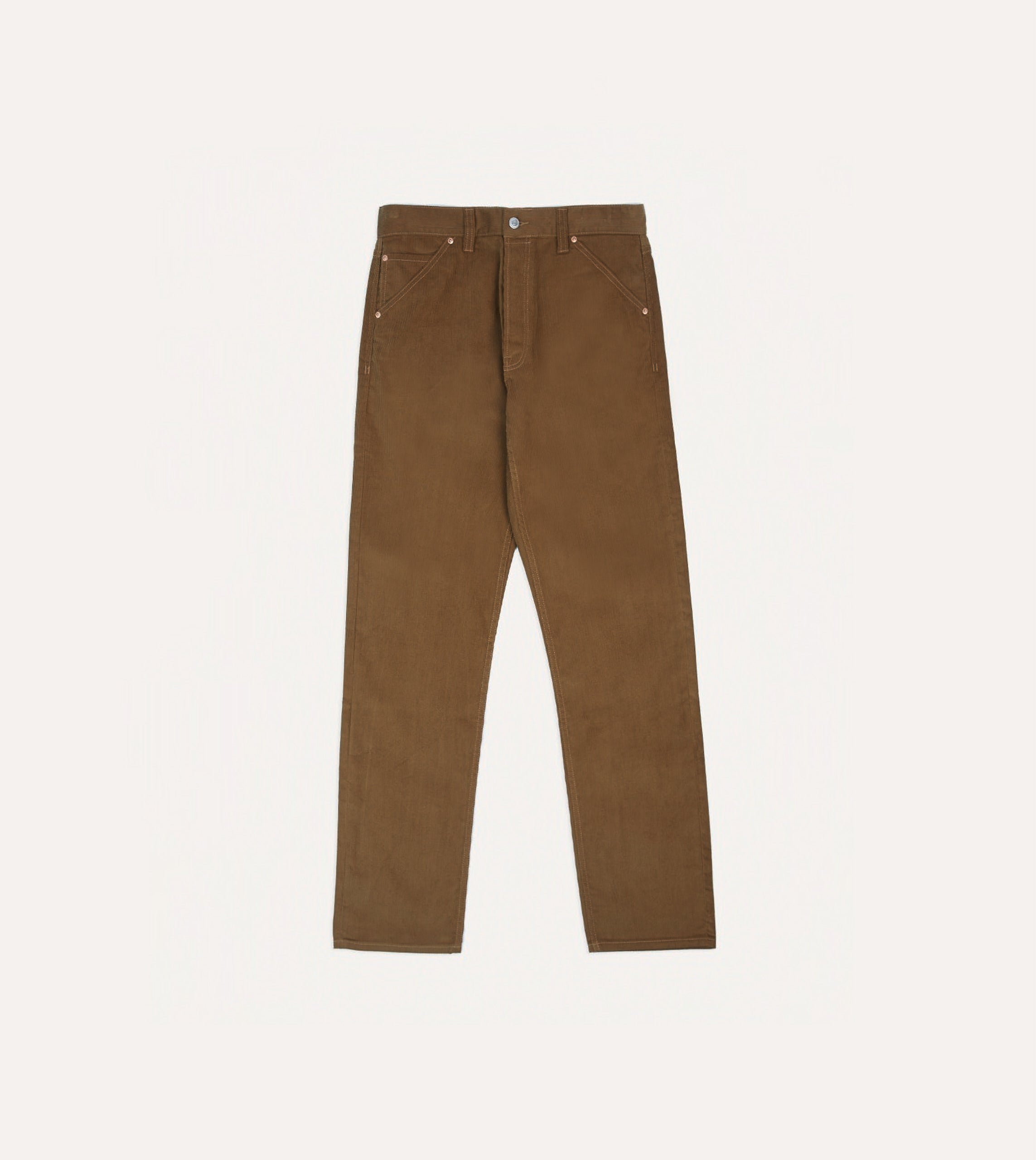 Tan Japanese Selvedge Needlecord Five-Pocket Trousers – Drakes US