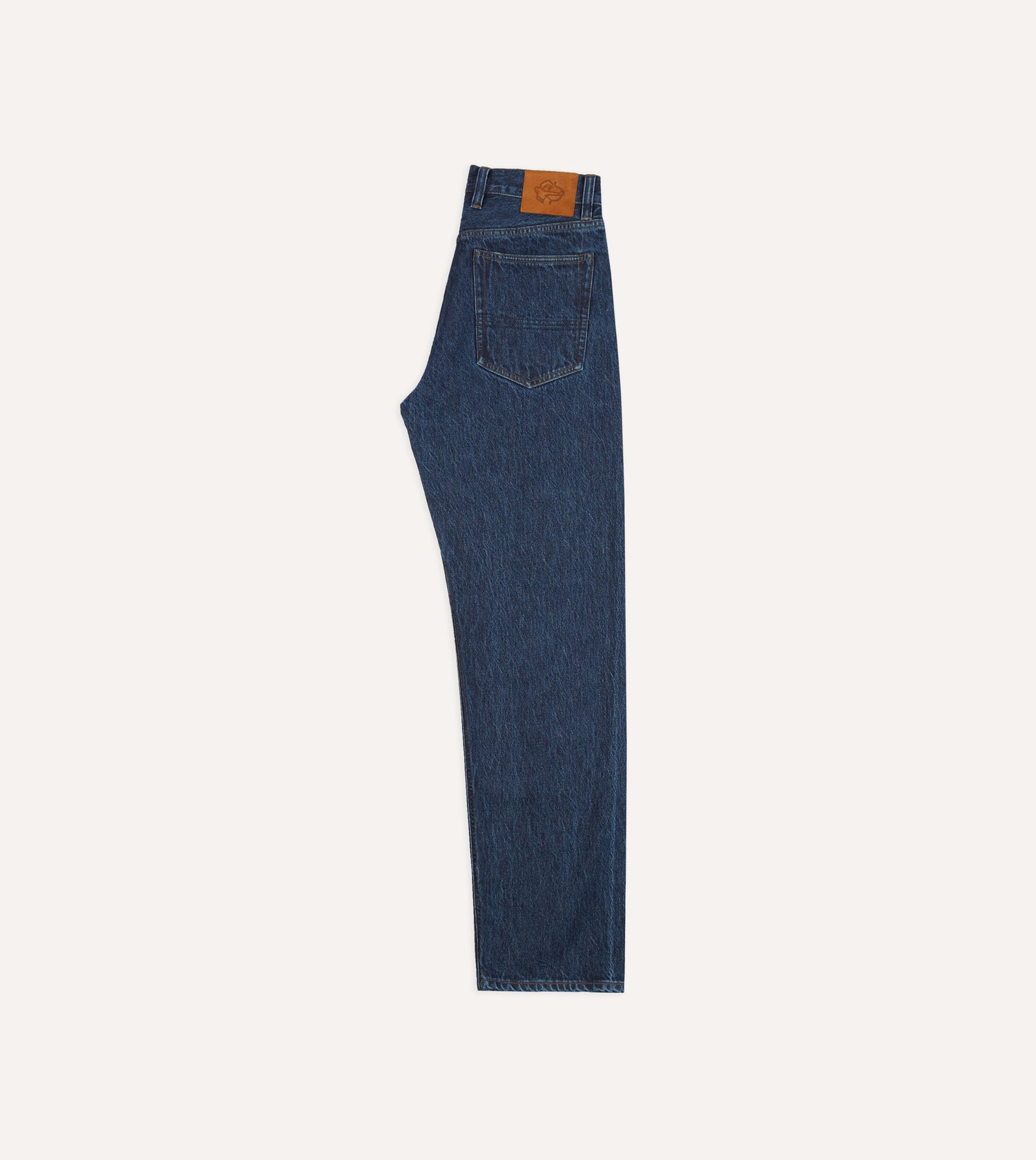 Stone Wash 13.2oz Seamless Denim Five-Pocket Jeans