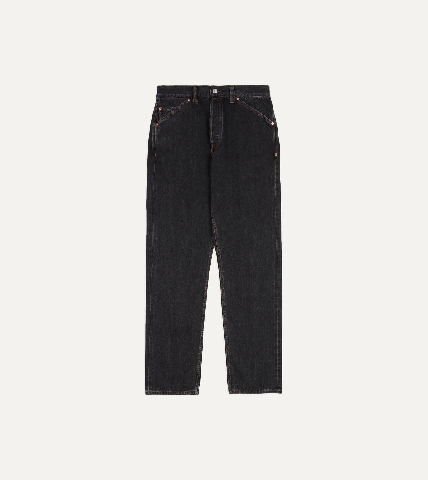 Charcoal 12.3oz Japanese Selvedge Denim Five-Pocket Jeans