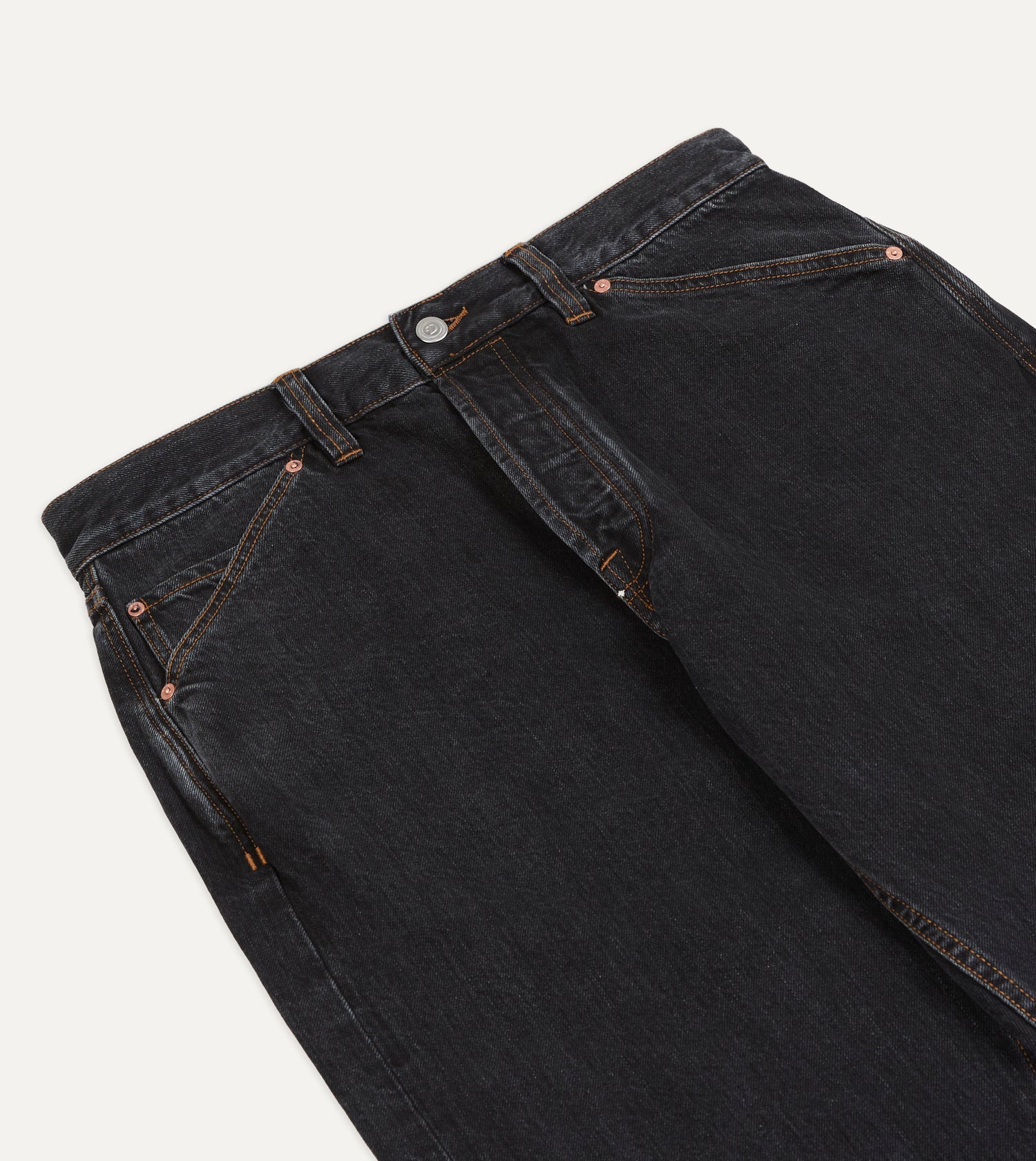 Charcoal 12.3oz Japanese Selvedge Denim Five-Pocket Jeans