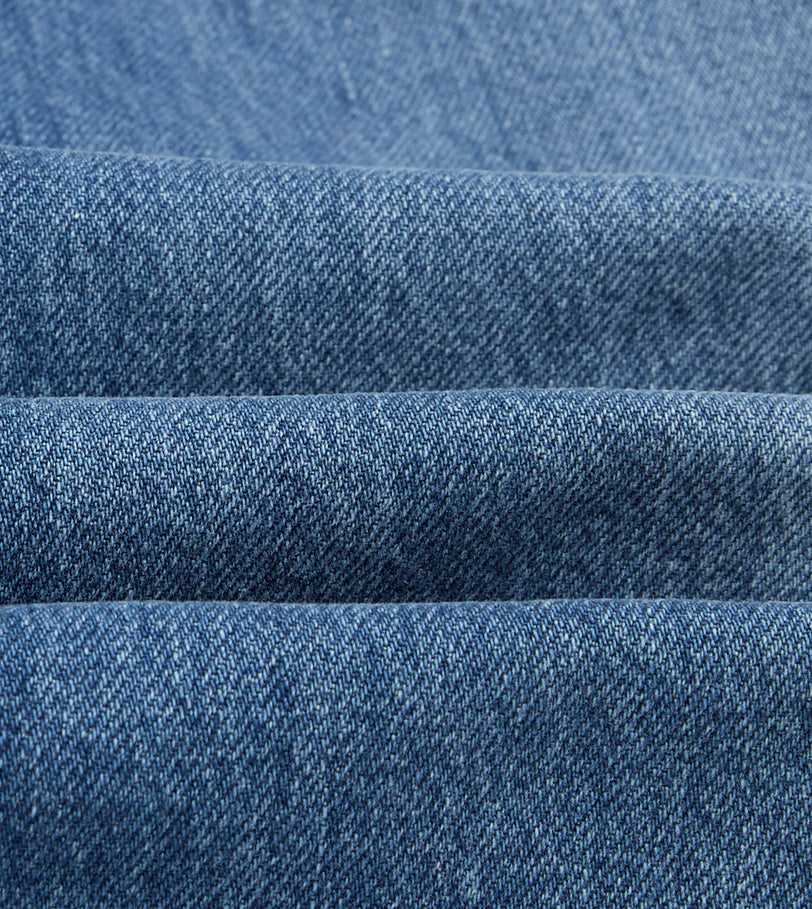 Stone Wash 13oz Seamless Denim Five-Pocket Jeans