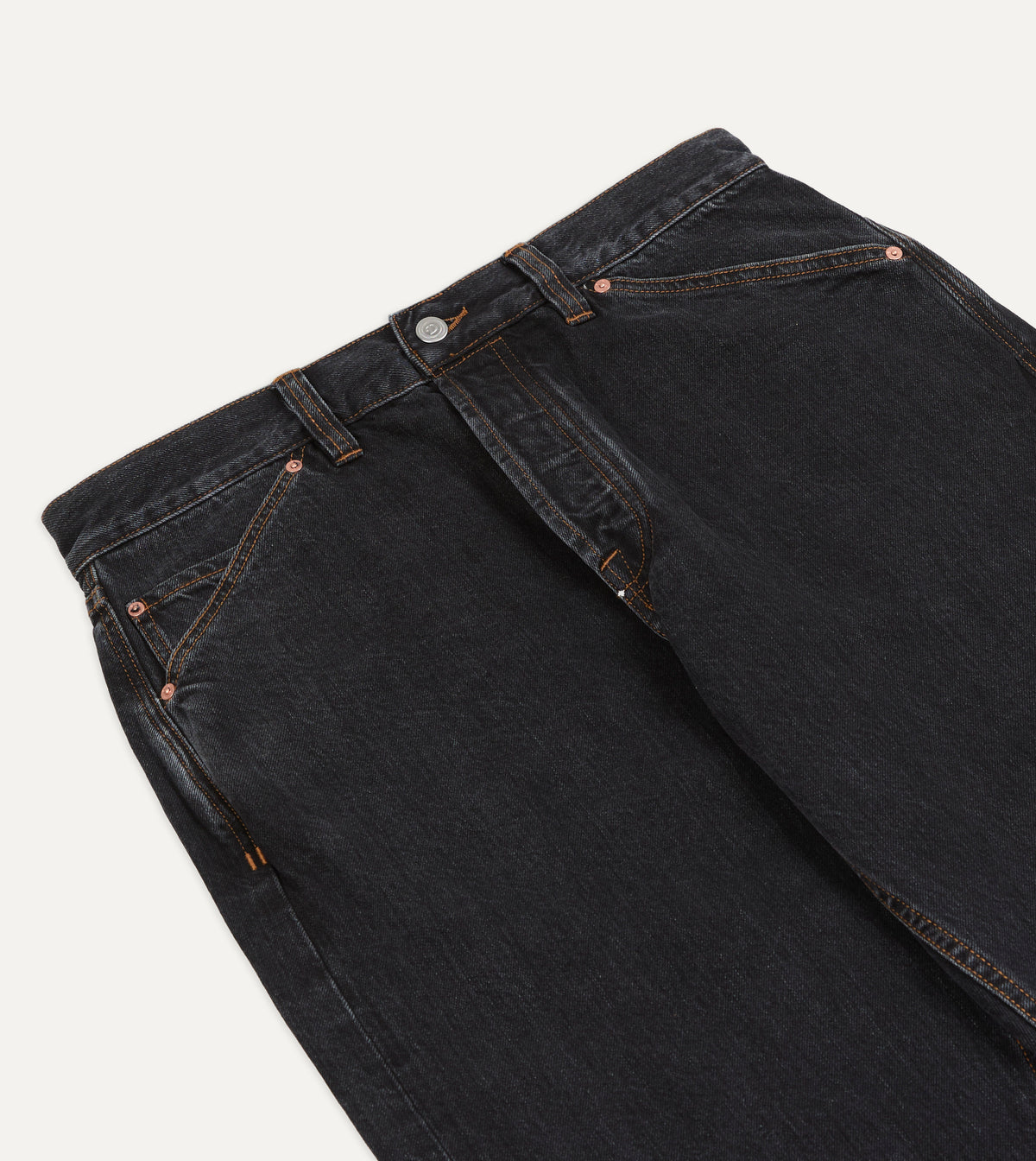 Charcoal 12.3oz Japanese Selvedge Denim Five-Pocket Jeans