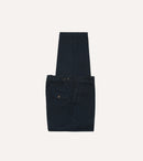 Navy Textured Cotton Flat Front Chino