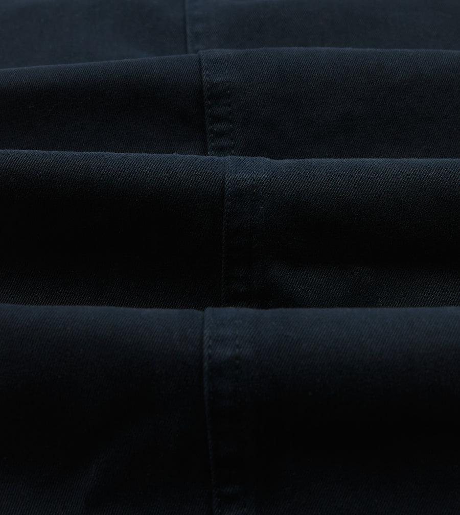 Navy Heavy Cotton Flat Front Chino