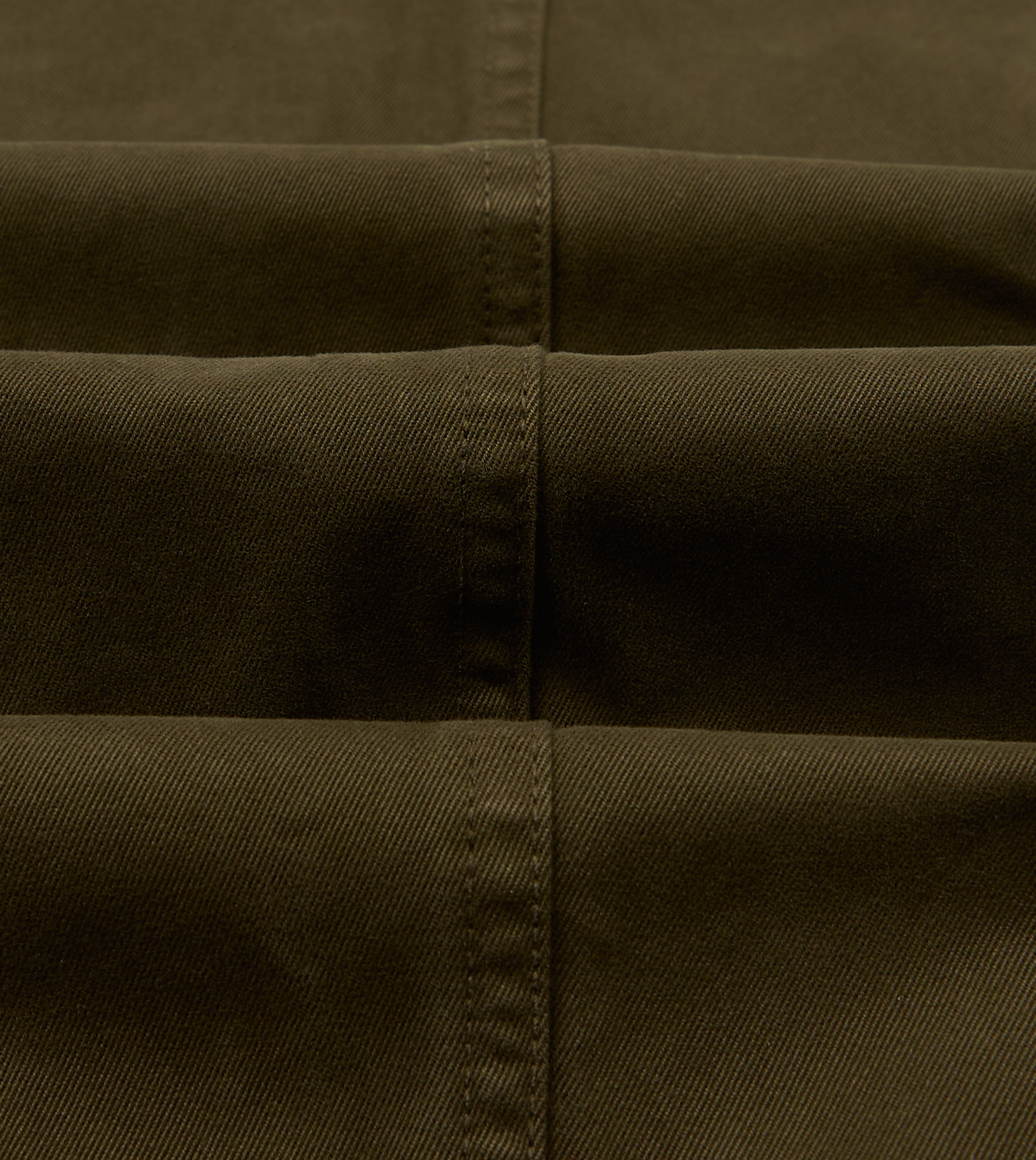 Olive Heavy Cotton Flat Front Chino