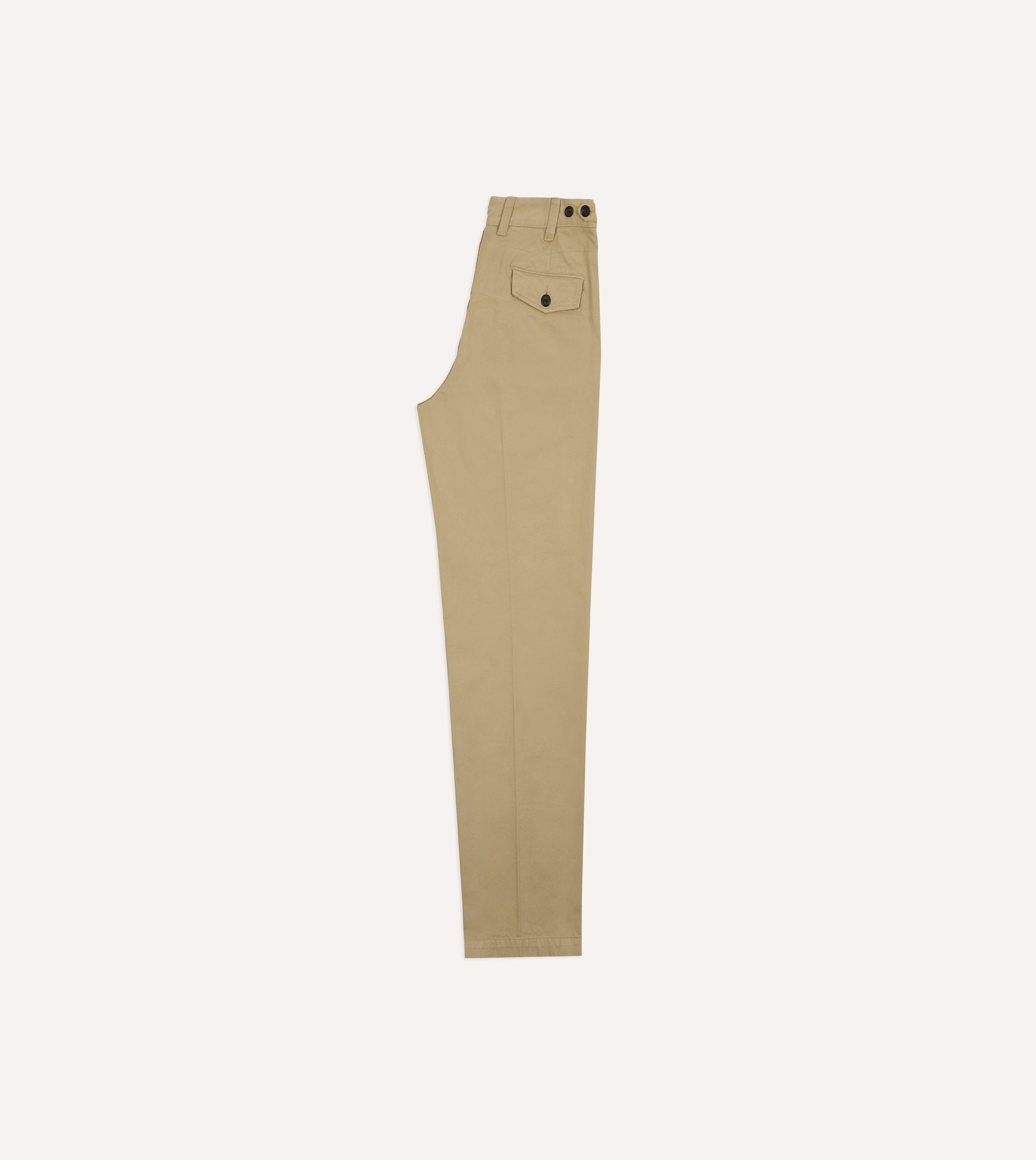 Sand Textured Cotton Flat Front Chino