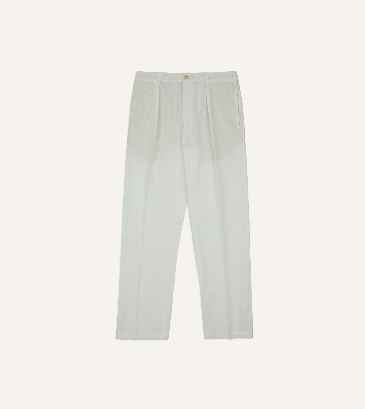 Michael McGregor for Drake’s White Seersucker Games Trousers