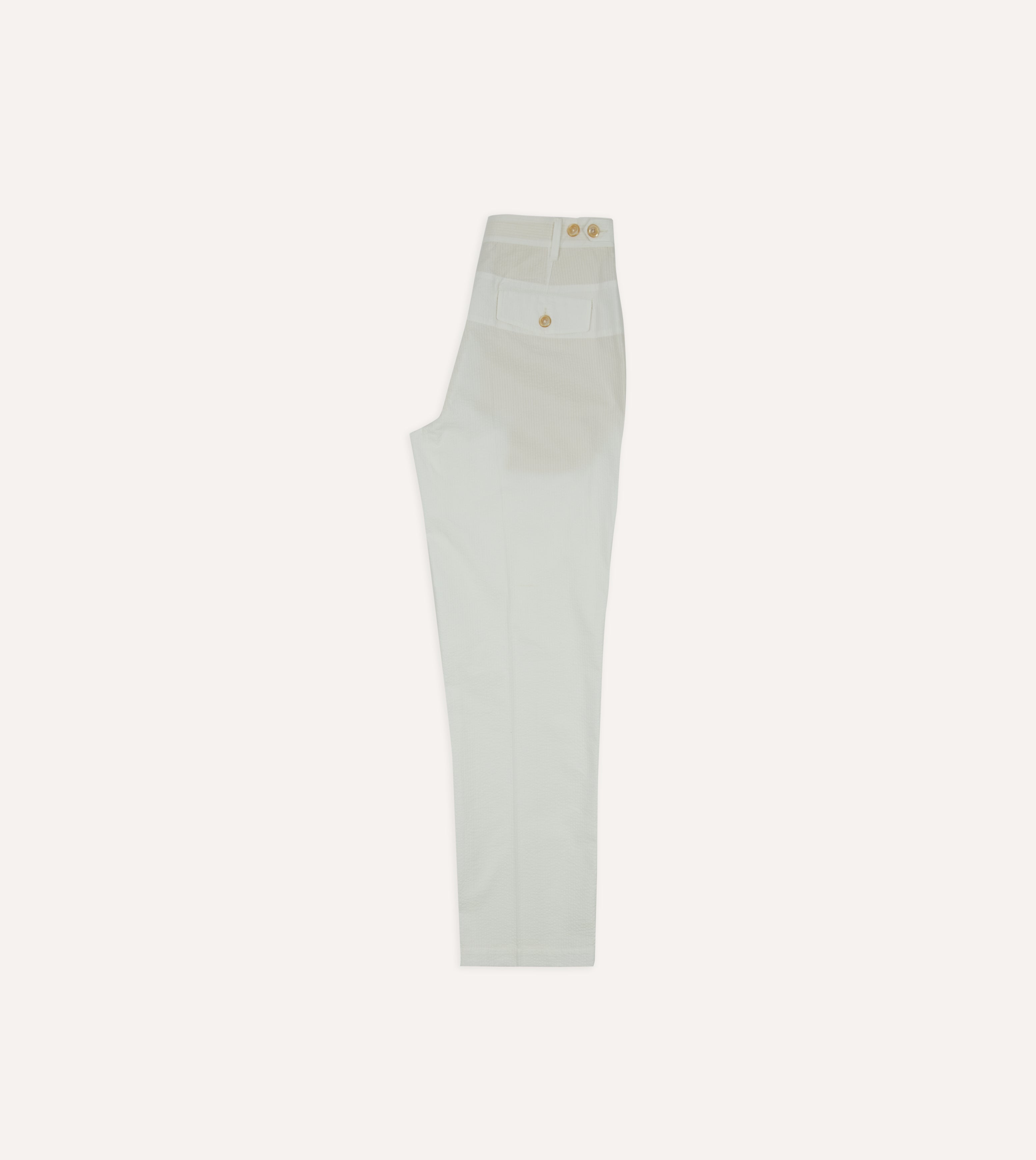 Michael McGregor for Drake’s White Seersucker Games Trousers