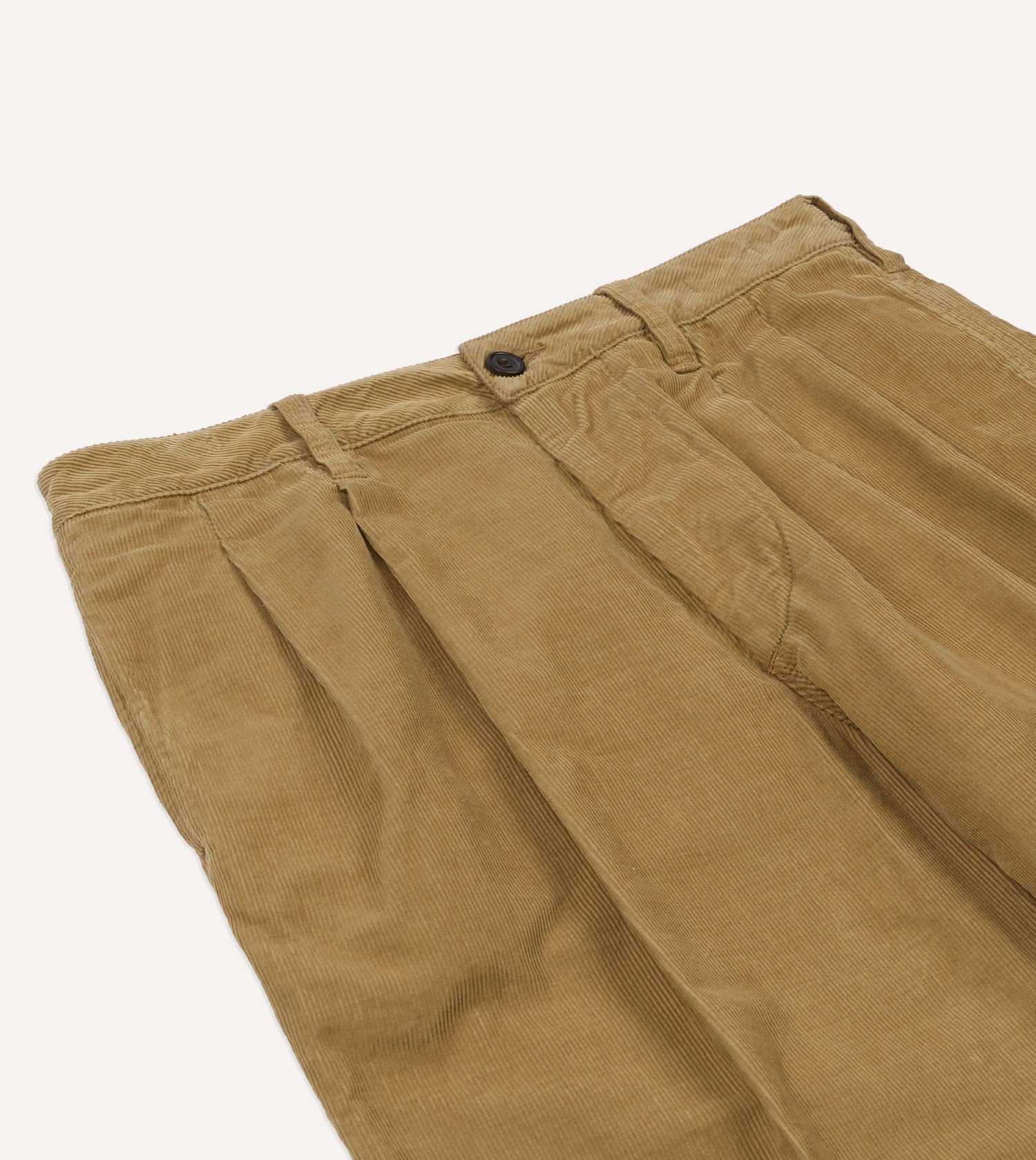 Sand Cotton Corduroy Wide Leg Double Pleat Chino