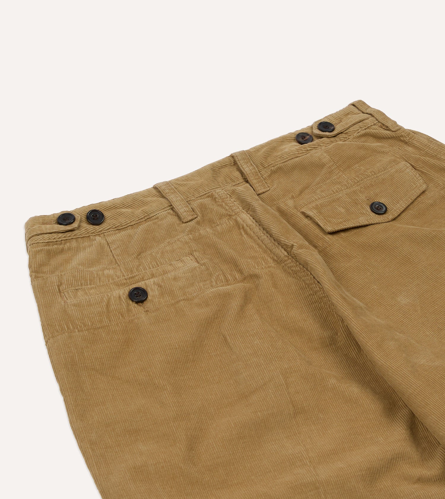 Sand Cotton Corduroy Wide Leg Double Pleat Chino